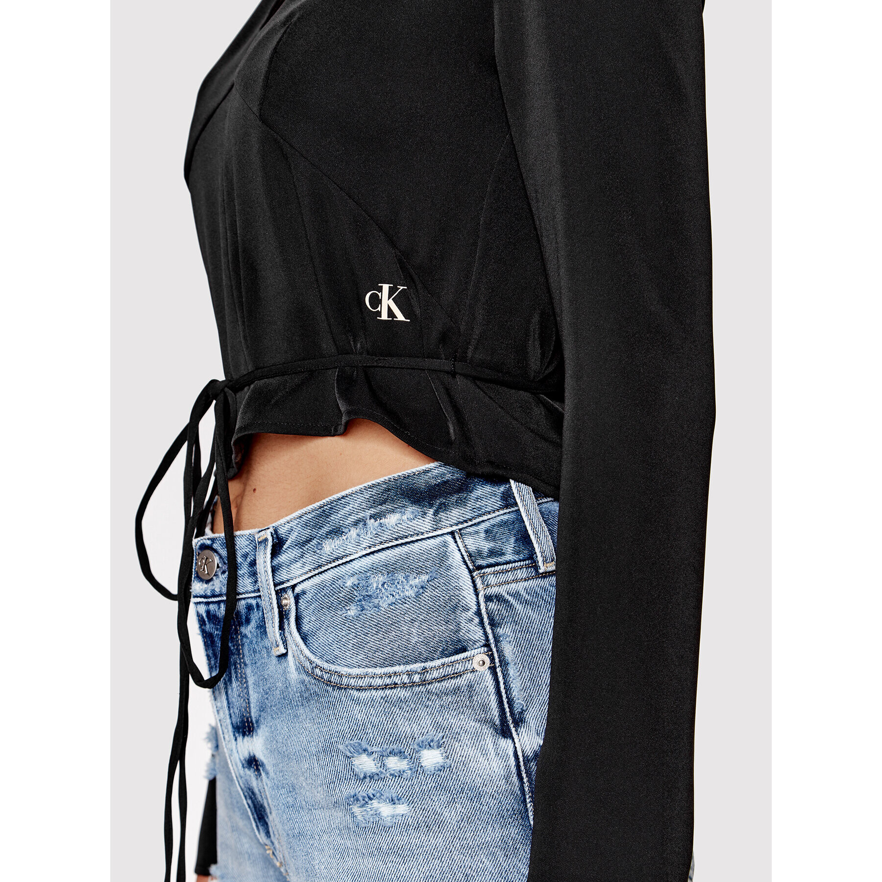 Calvin Klein Jeans Блуза J20J219598 Черен Regular Fit - Pepit.bg