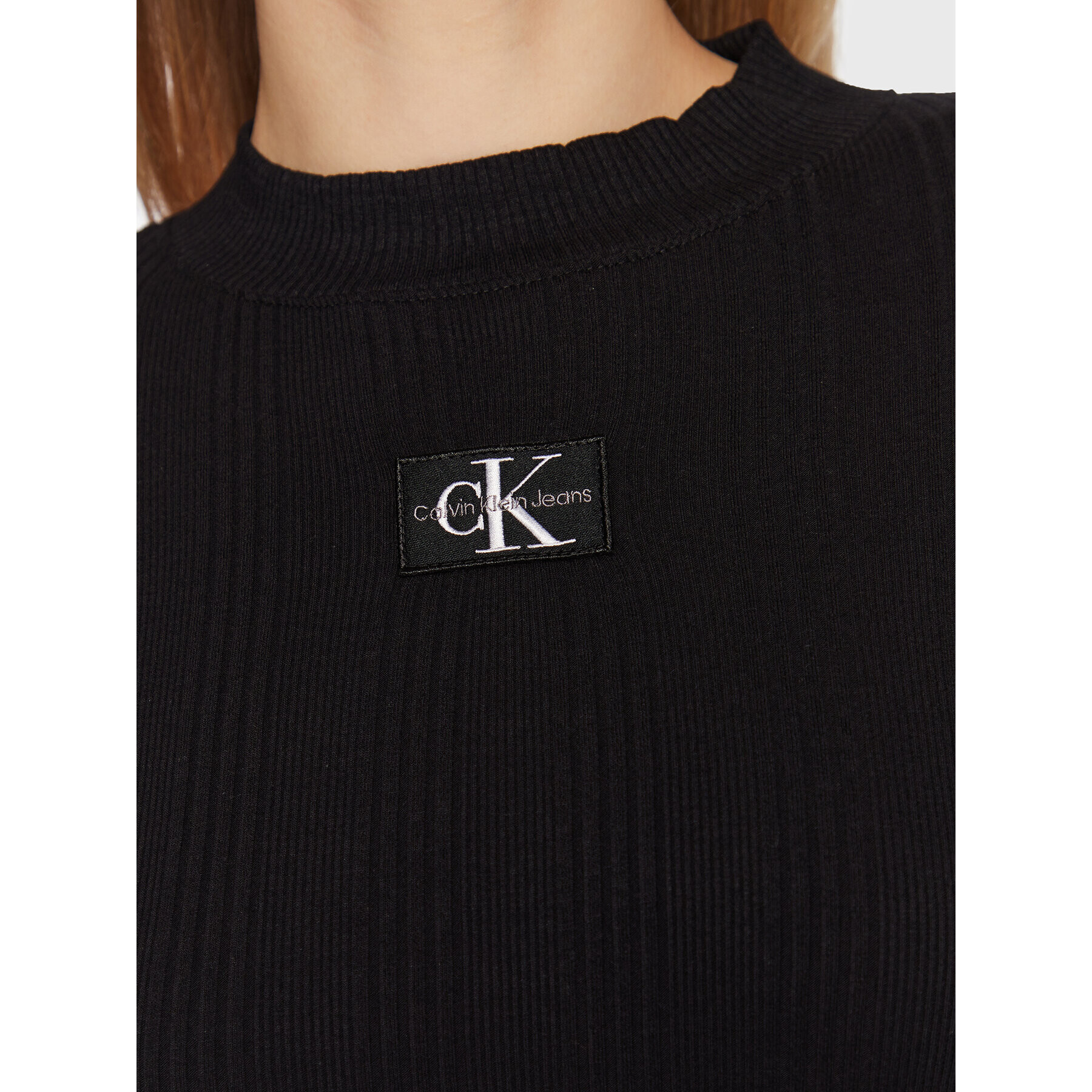 Calvin Klein Jeans Блуза J20J220295 Черен Slim Fit - Pepit.bg