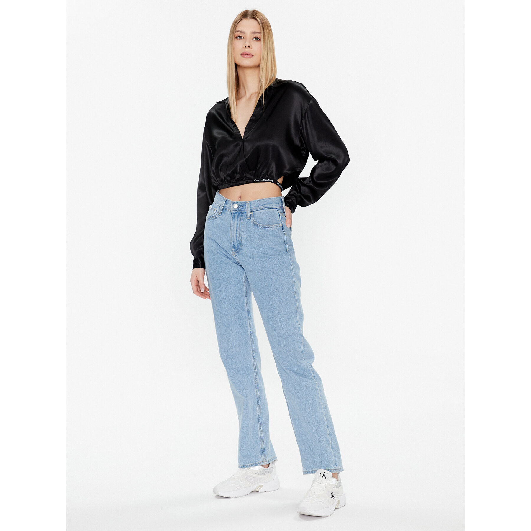 Calvin Klein Jeans Блуза J20J220327 Черен Regular Fit - Pepit.bg