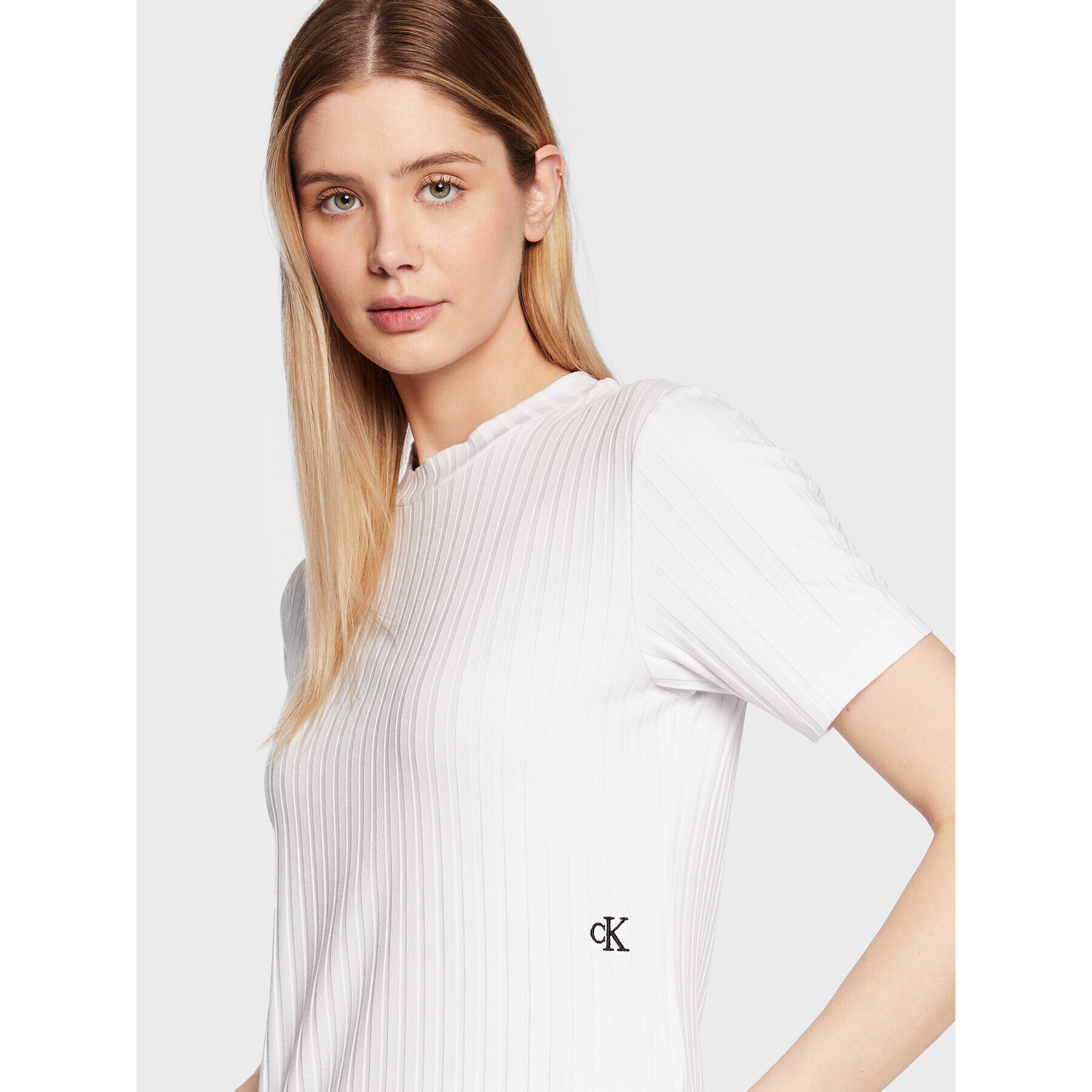 Calvin Klein Jeans Блуза J20J220774 Бял Regular Fit - Pepit.bg