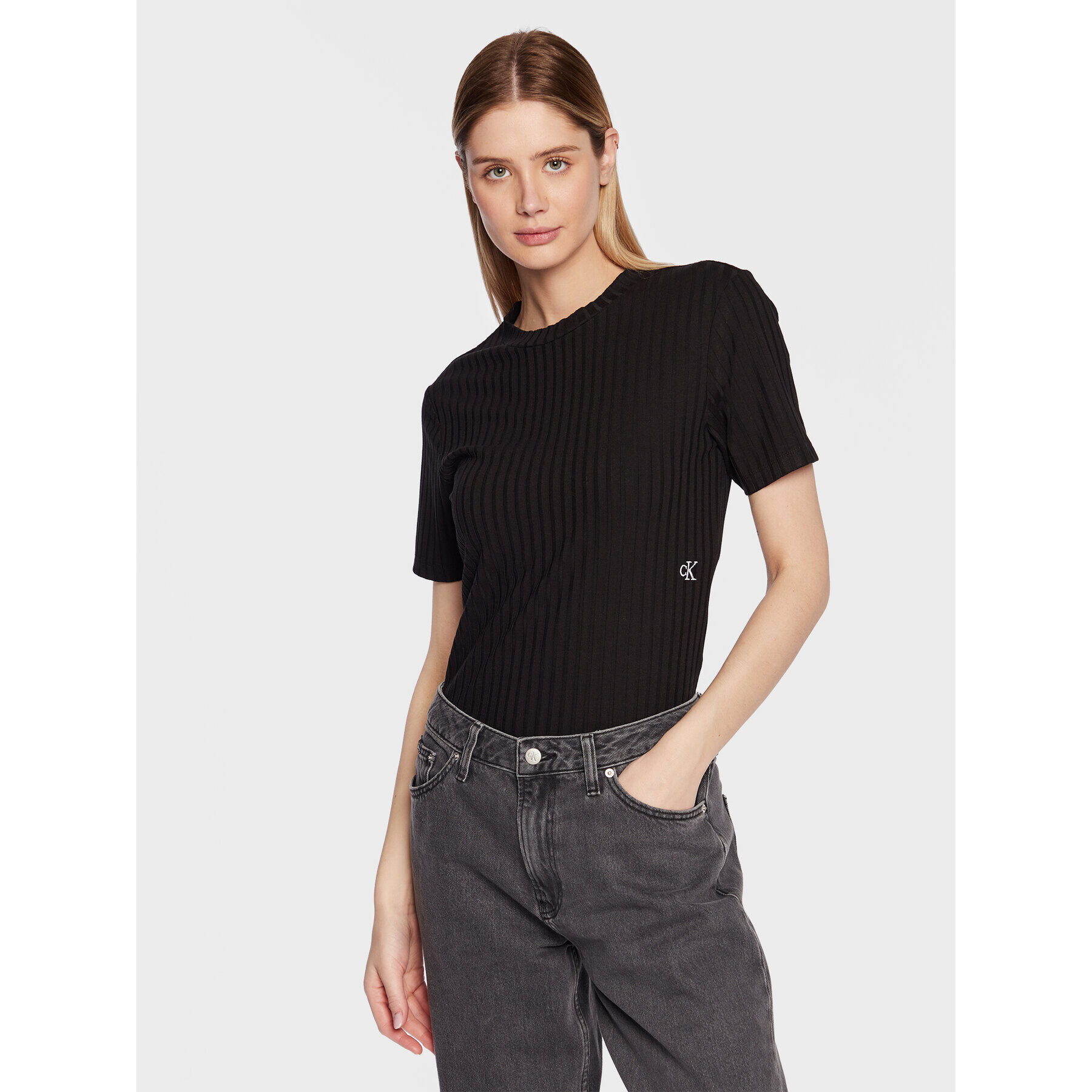 Calvin Klein Jeans Блуза J20J220774 Черен Regular Fit - Pepit.bg