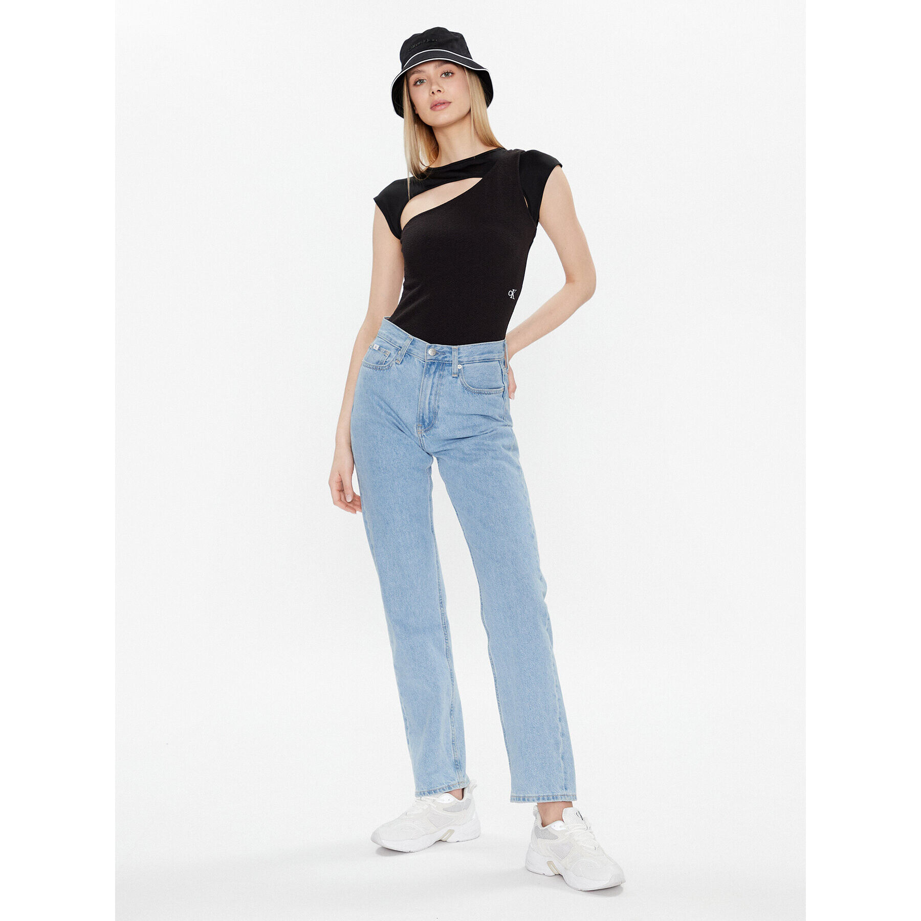 Calvin Klein Jeans Блуза J20J220779 Черен Slim Fit - Pepit.bg