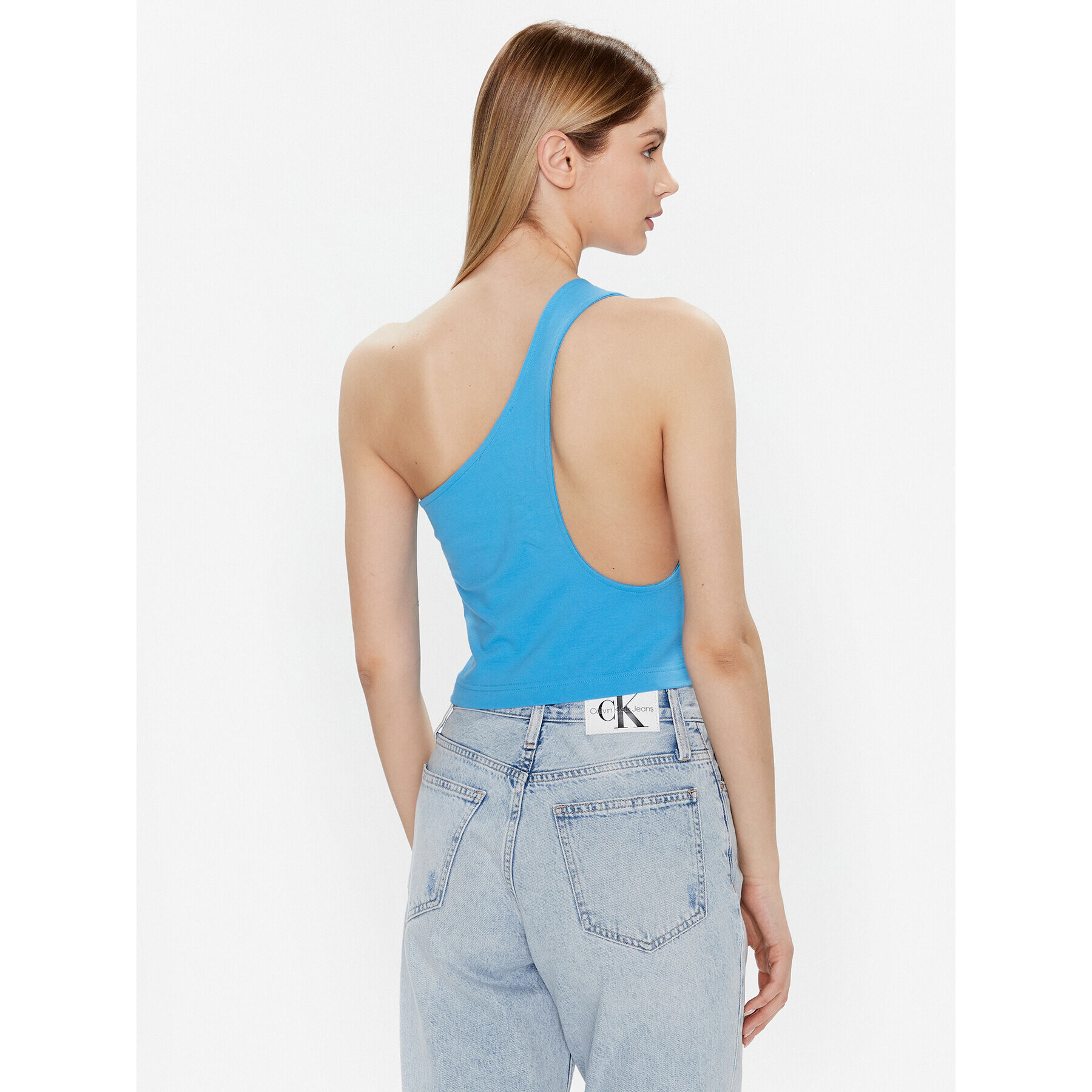 Calvin Klein Jeans Блуза J20J220788 Син Slim Fit - Pepit.bg