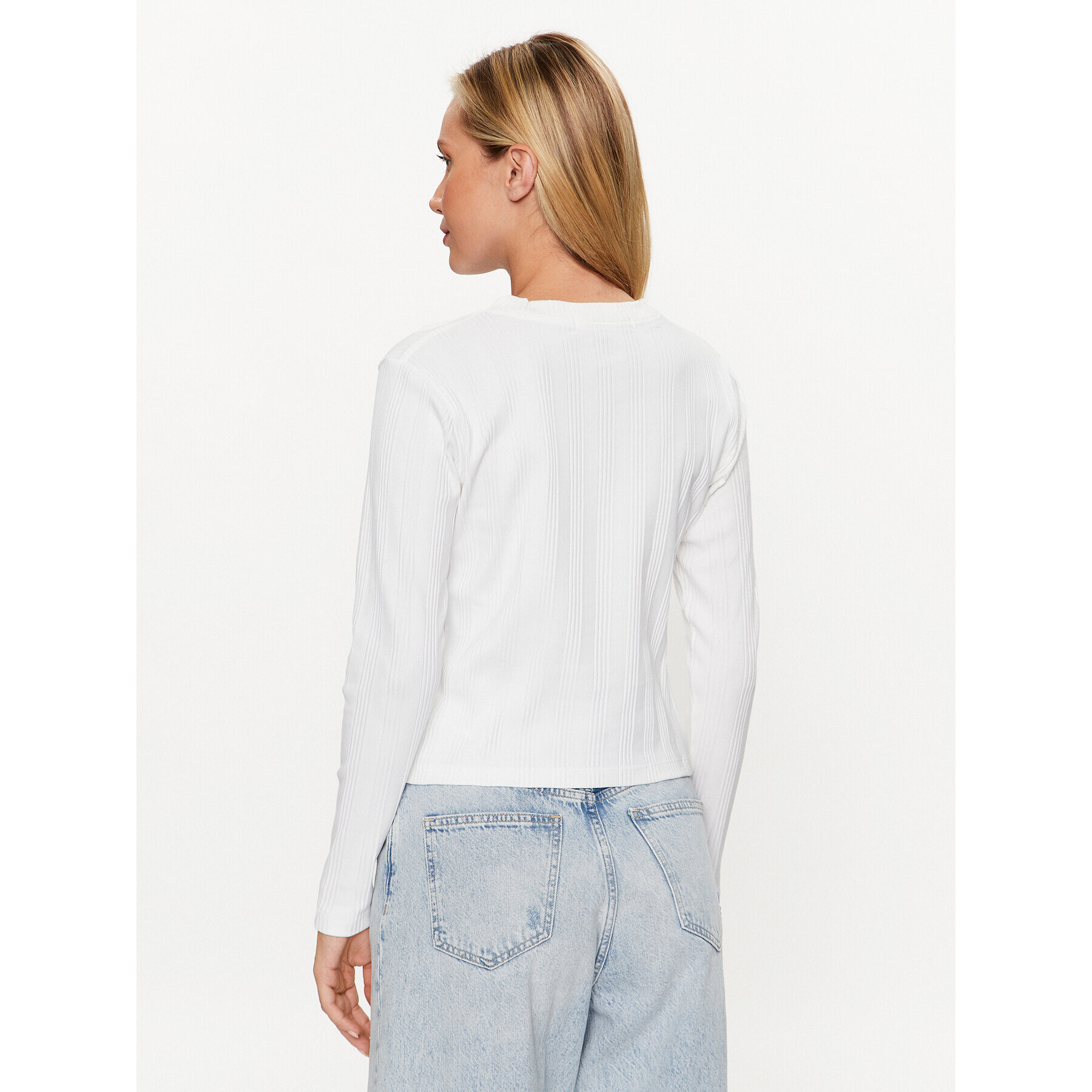 Calvin Klein Jeans Блуза J20J221596 Бял Slim Fit - Pepit.bg