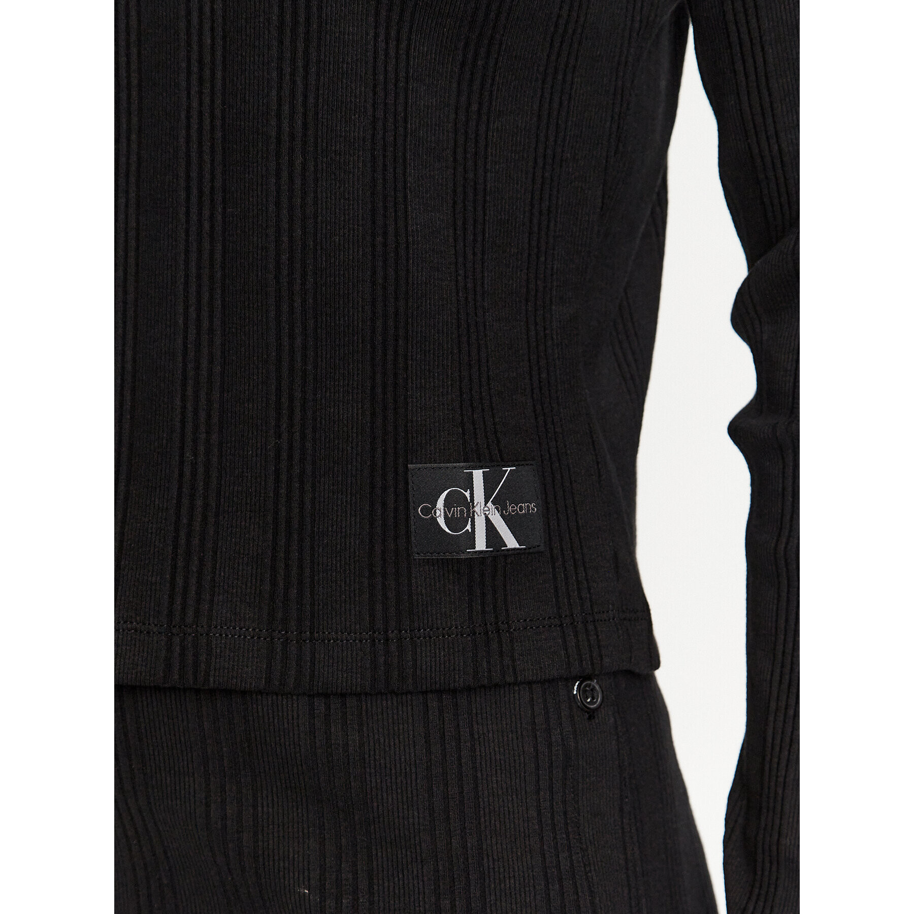 Calvin Klein Jeans Блуза J20J221596 Черен Slim Fit - Pepit.bg