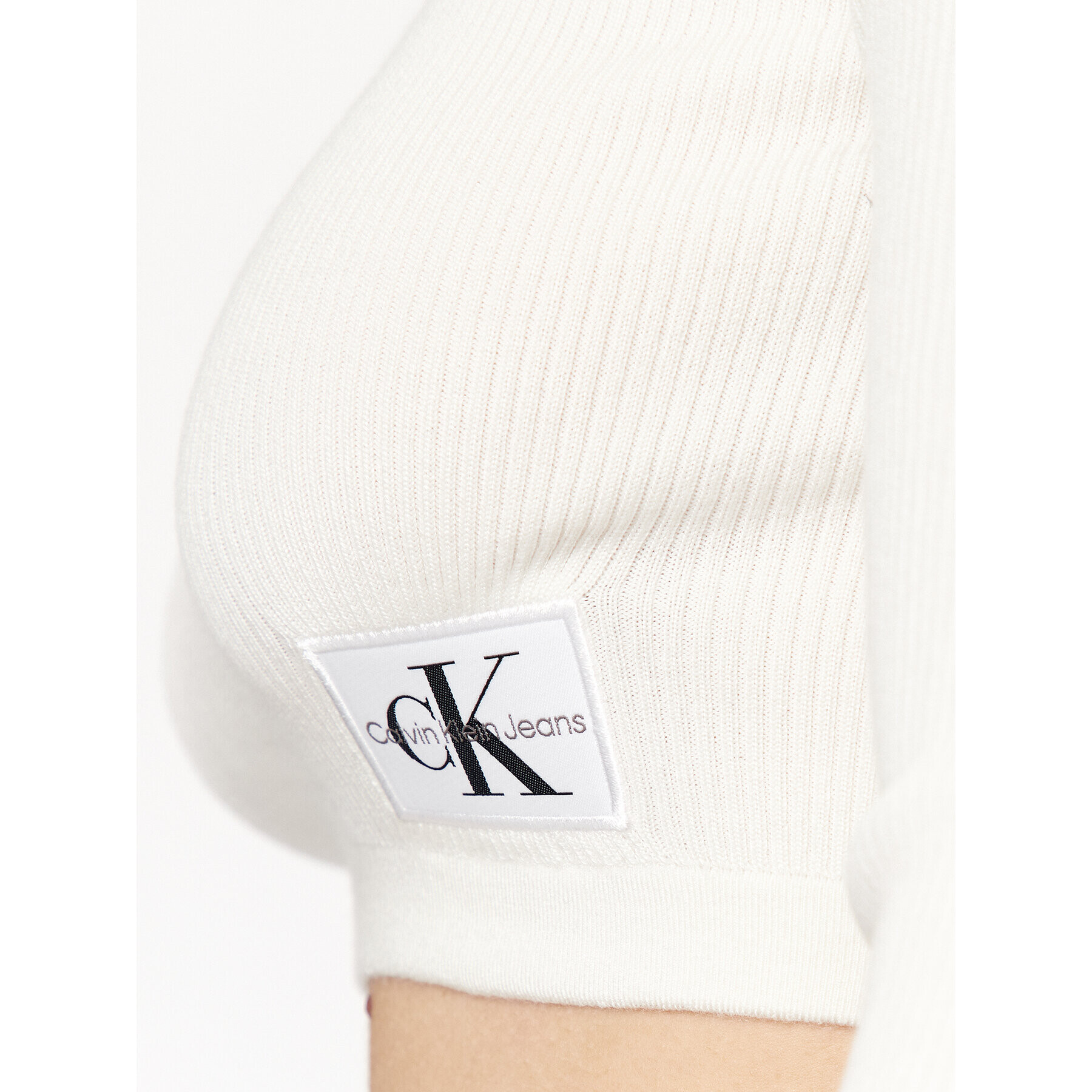Calvin Klein Jeans Блуза J20J221969 Бял Slim Fit - Pepit.bg