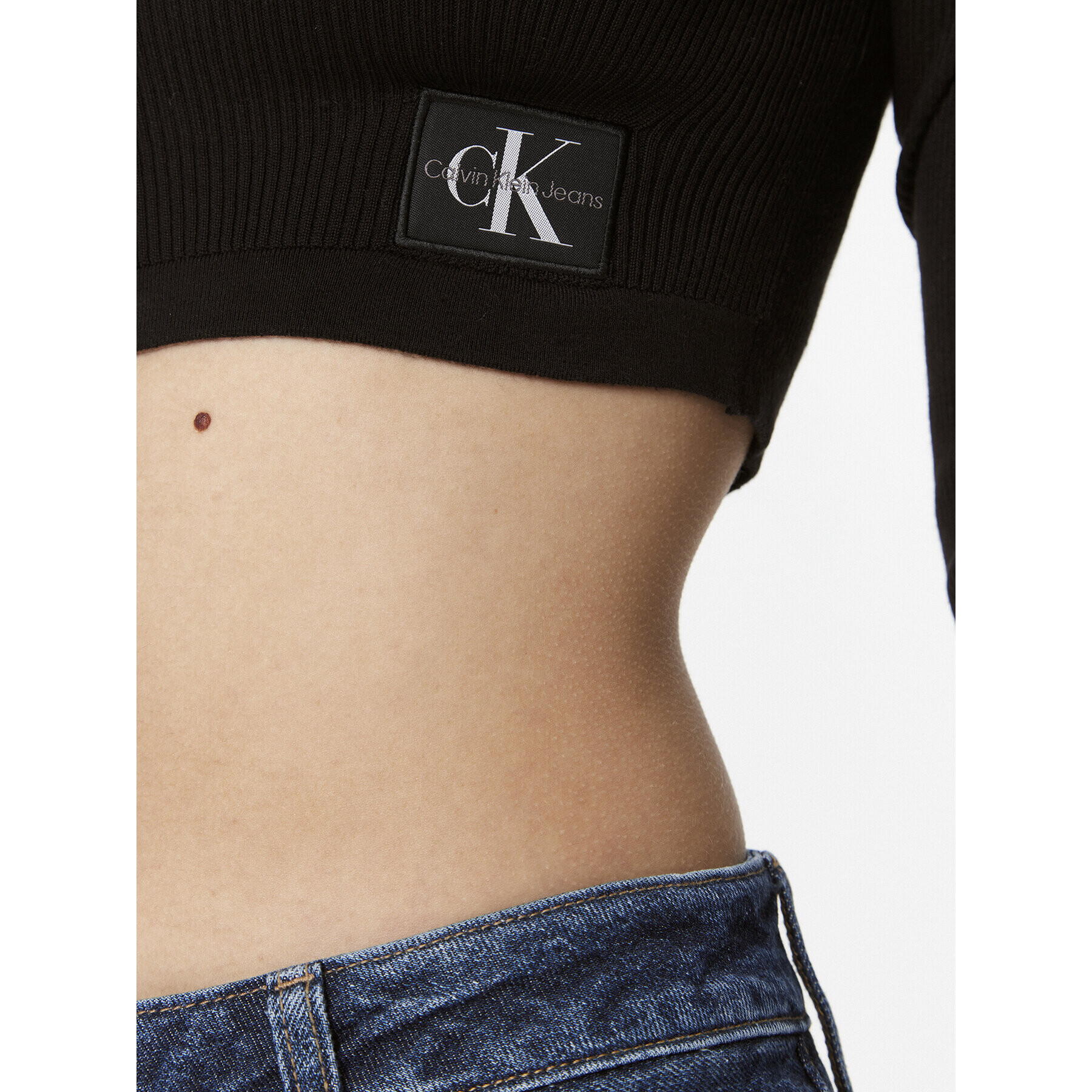 Calvin Klein Jeans Блуза J20J221969 Черен Slim Fit - Pepit.bg