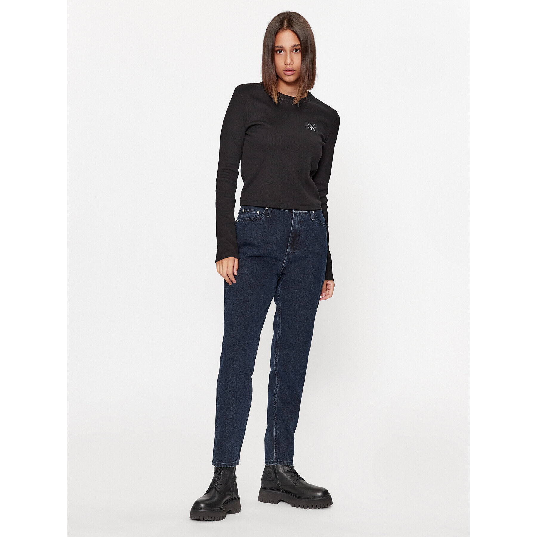 Calvin Klein Jeans Блуза J20J222781 Черен Regular Fit - Pepit.bg