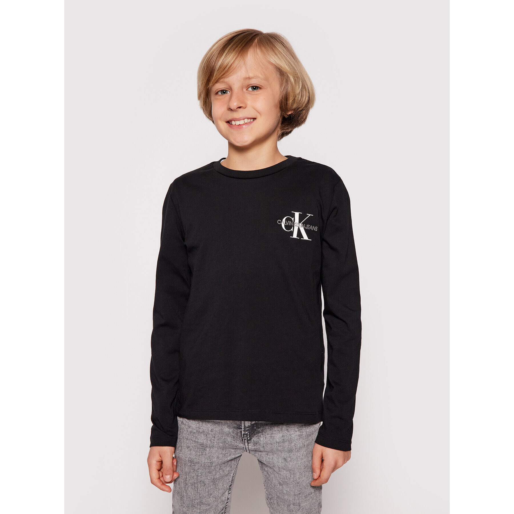 Calvin Klein Jeans Блуза Monogram IB0IB00613 Черен Regular Fit - Pepit.bg