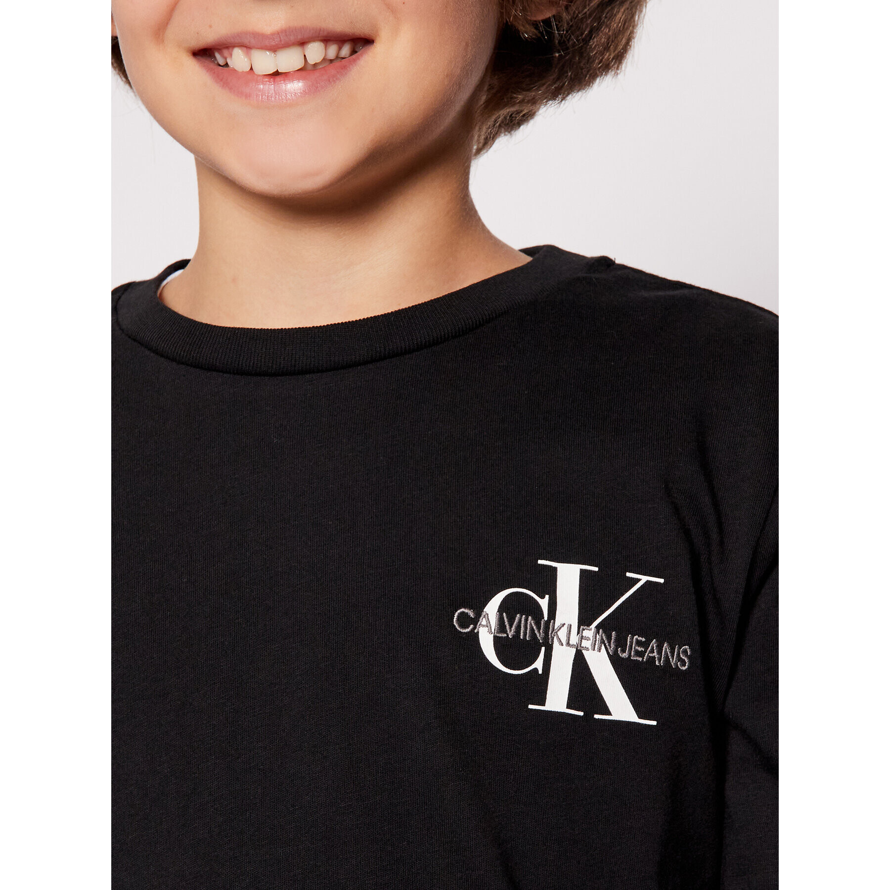 Calvin Klein Jeans Блуза Monogram IB0IB00613 Черен Regular Fit - Pepit.bg