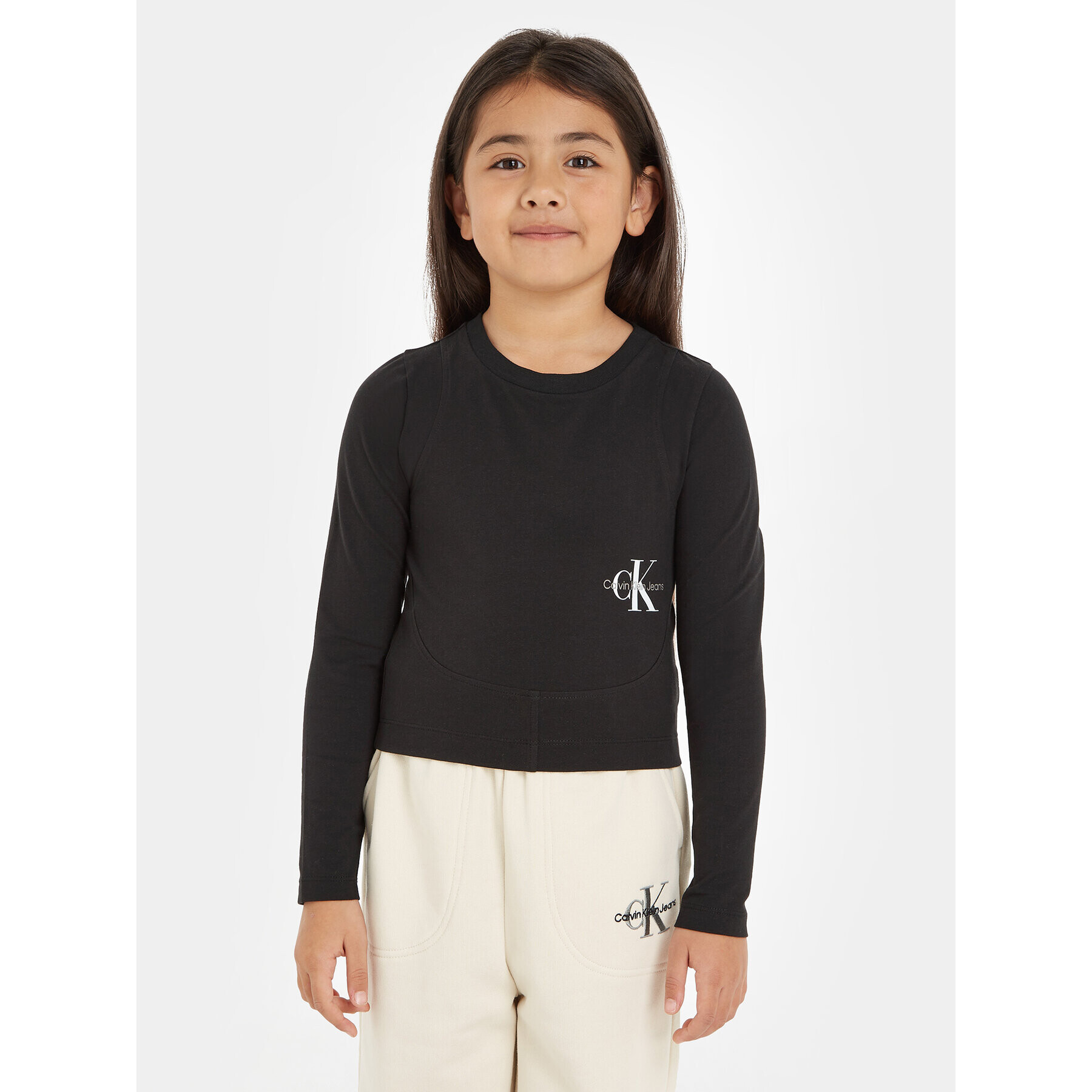Calvin Klein Jeans Блуза Monogram Off Placed IG0IG02104 Черен Slim Fit - Pepit.bg