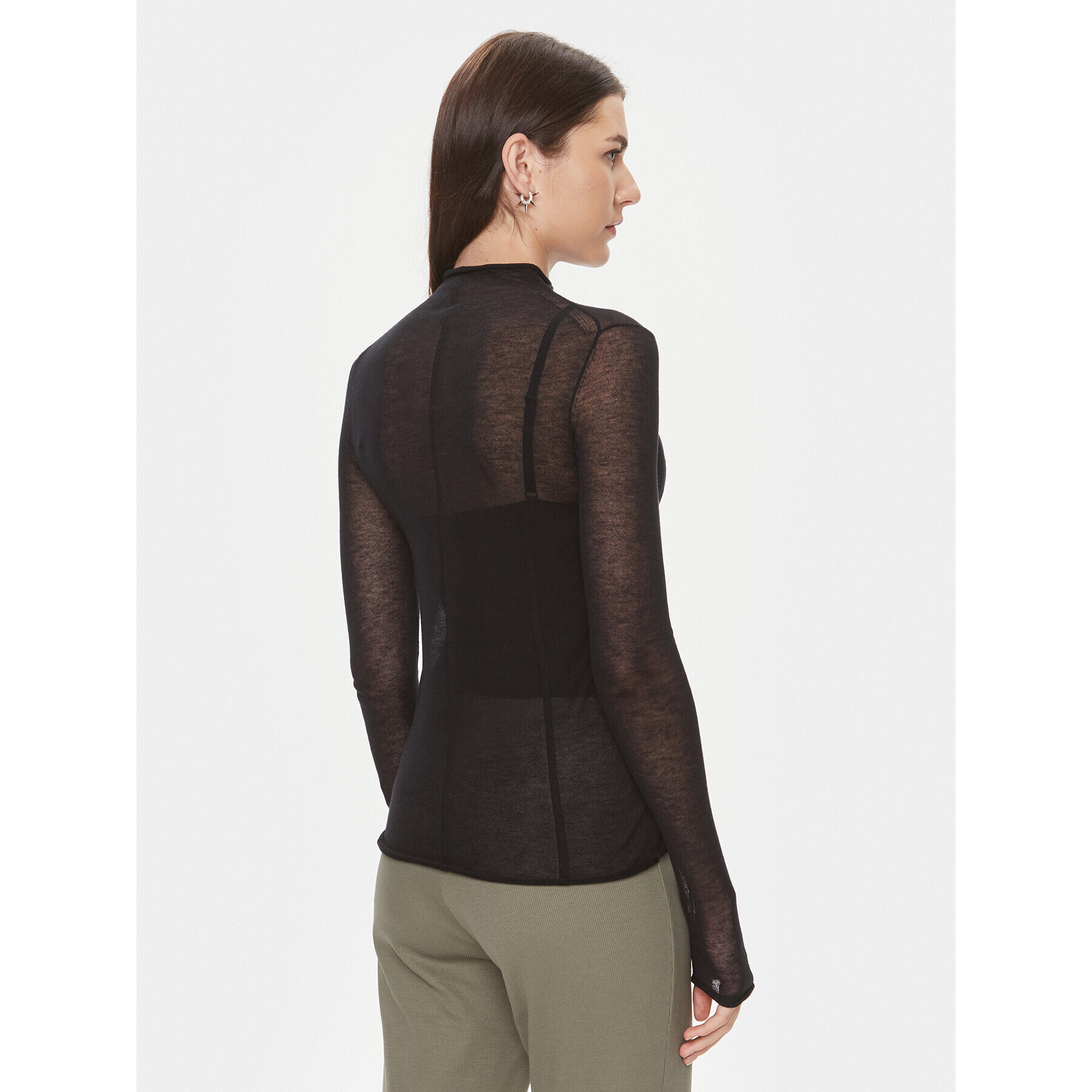 Calvin Klein Jeans Блуза Sheer J20J222925 Черен Regular Fit - Pepit.bg