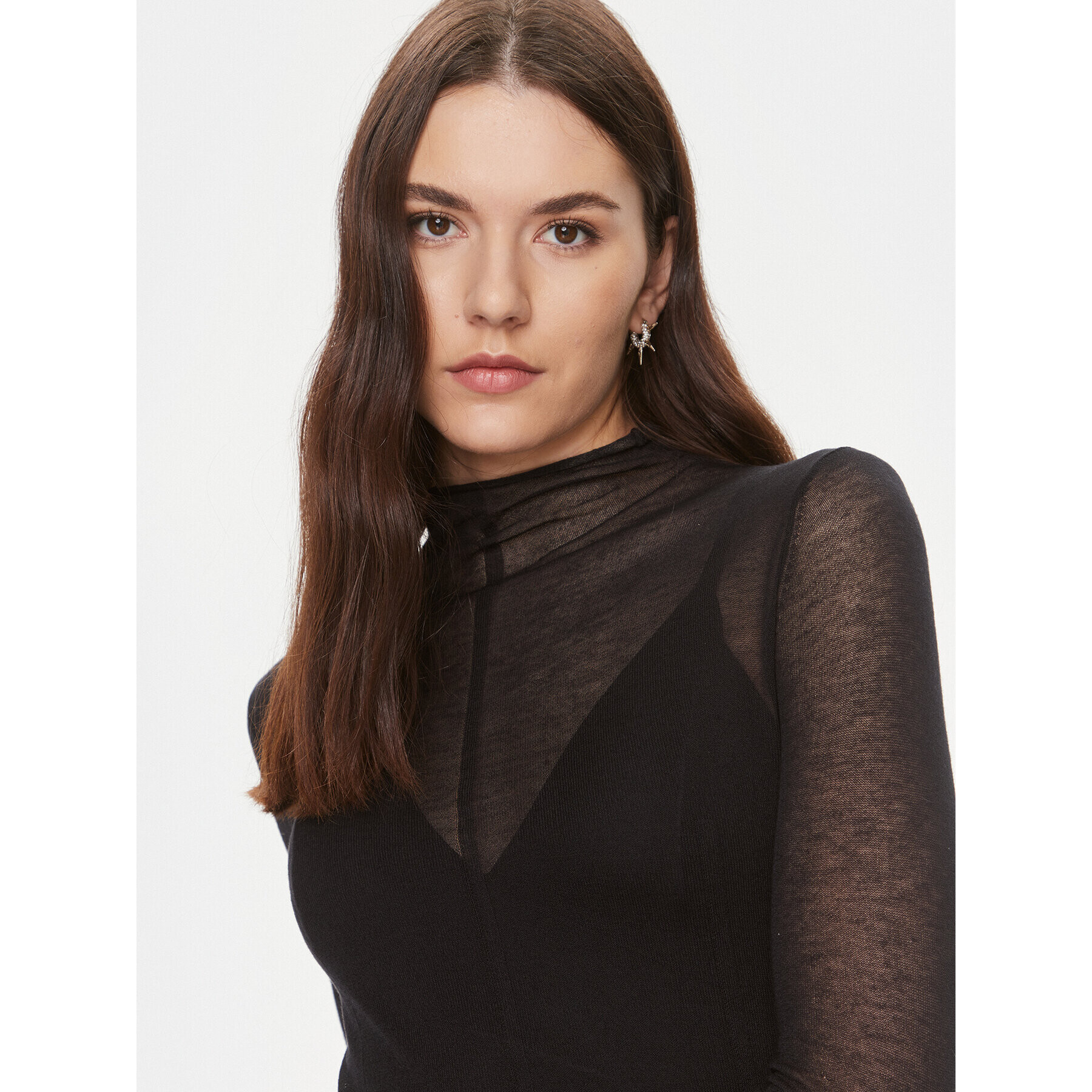 Calvin Klein Jeans Блуза Sheer J20J222925 Черен Regular Fit - Pepit.bg