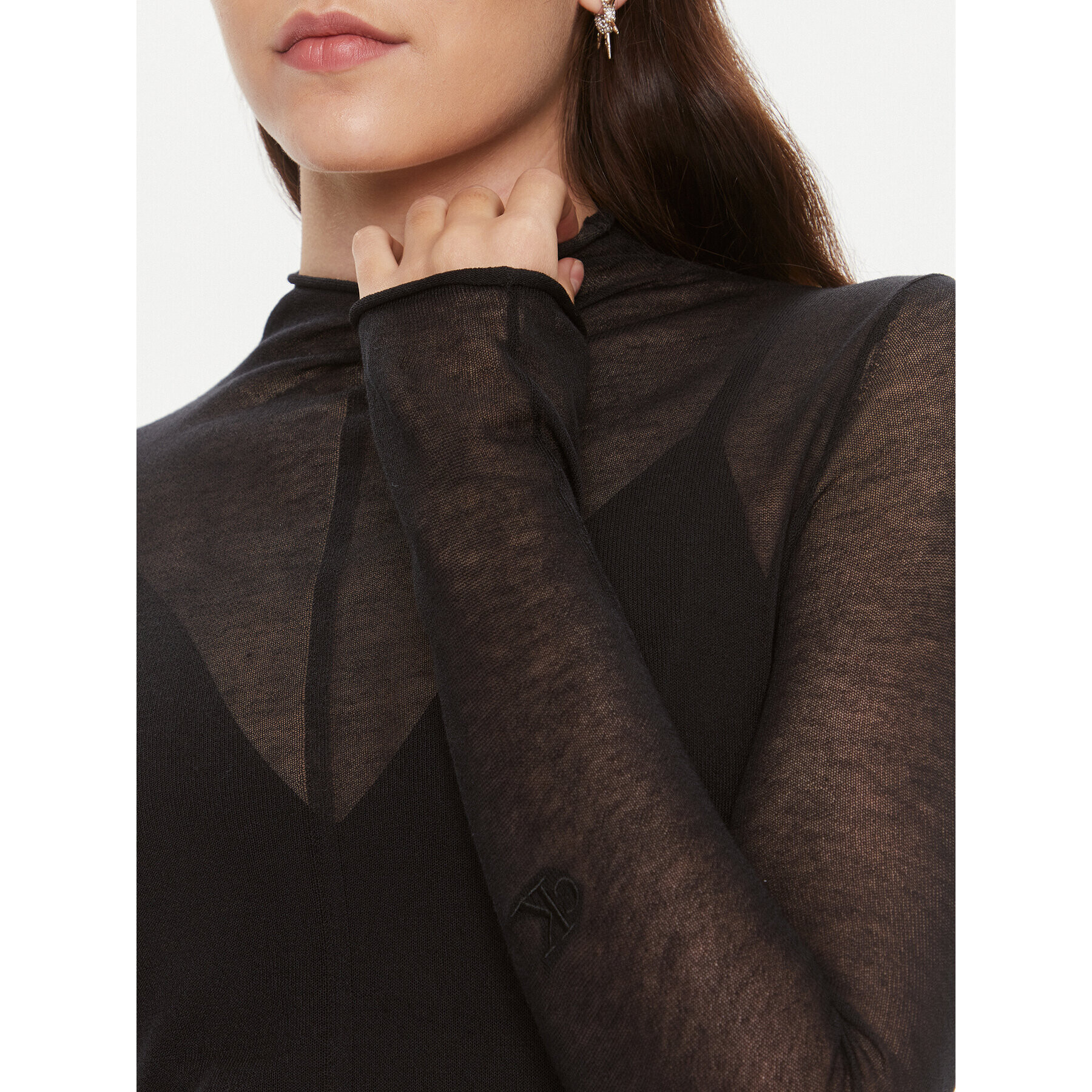 Calvin Klein Jeans Блуза Sheer J20J222925 Черен Regular Fit - Pepit.bg