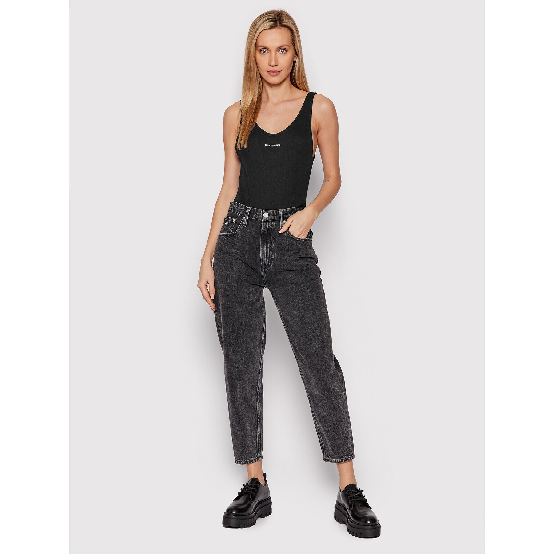 Calvin Klein Jeans Боди J20J215696 Черен Slim Fit - Pepit.bg