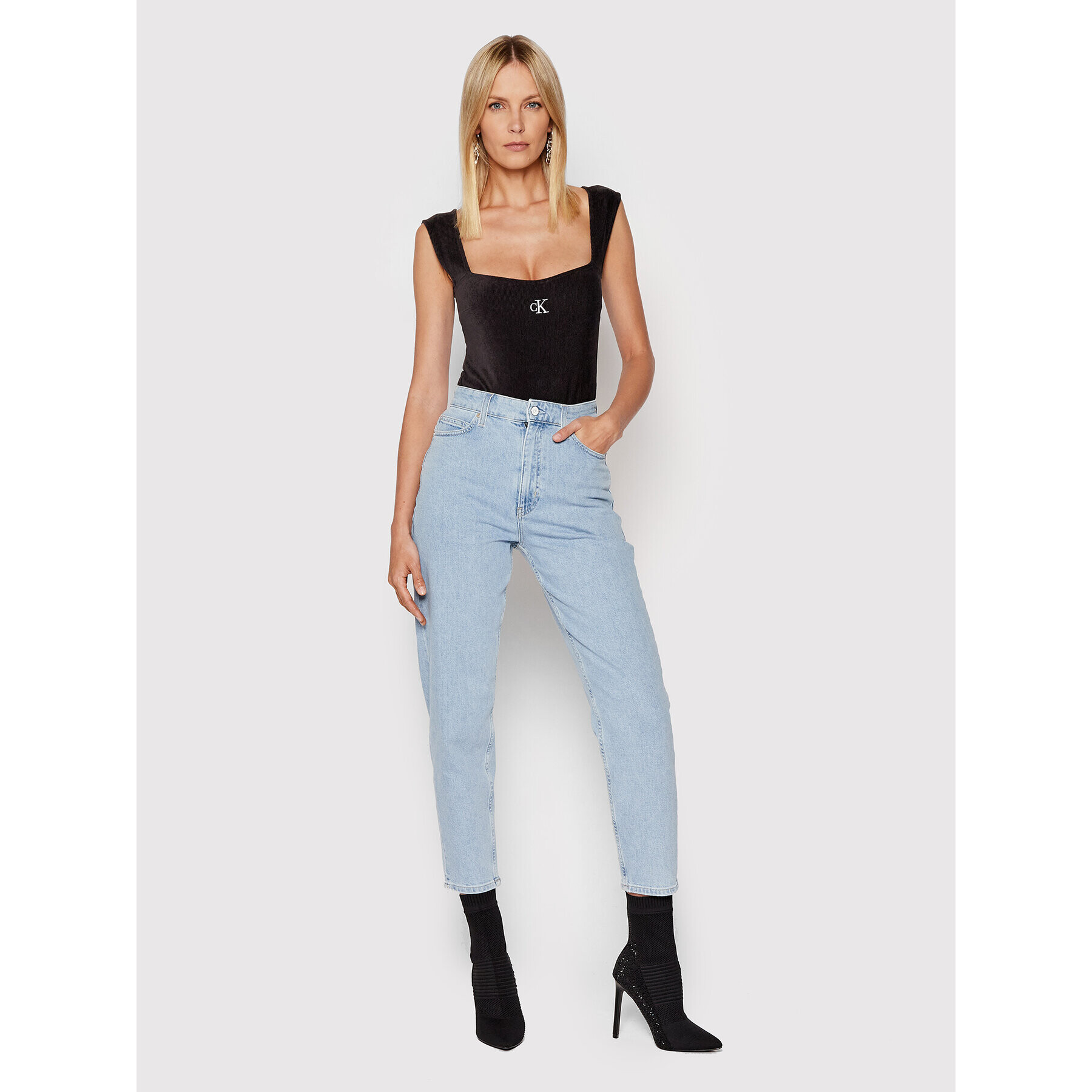 Calvin Klein Jeans Боди J20J217659 Черен Slim Fit - Pepit.bg