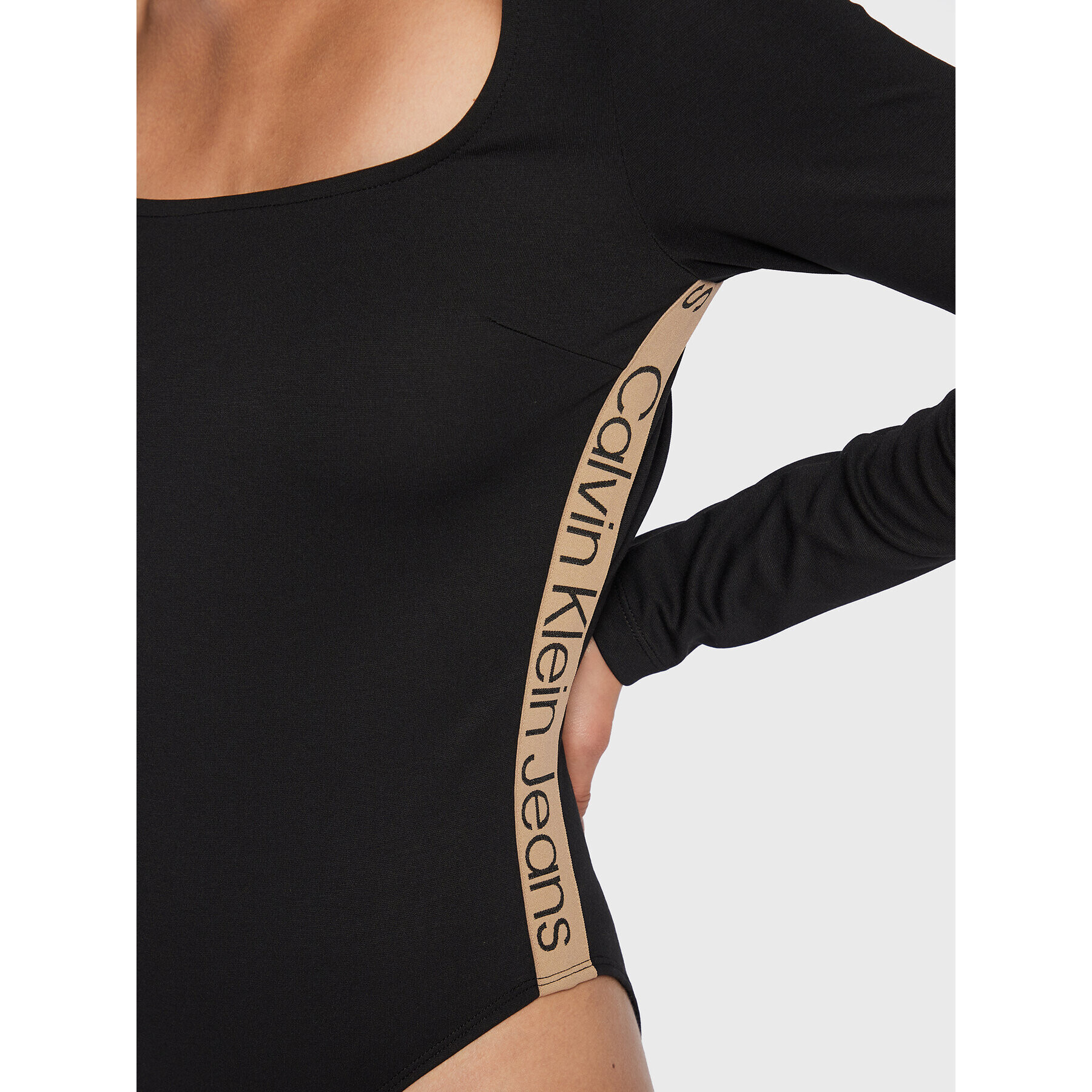 Calvin Klein Jeans Боди J20J220004 Черен Slim Fit - Pepit.bg
