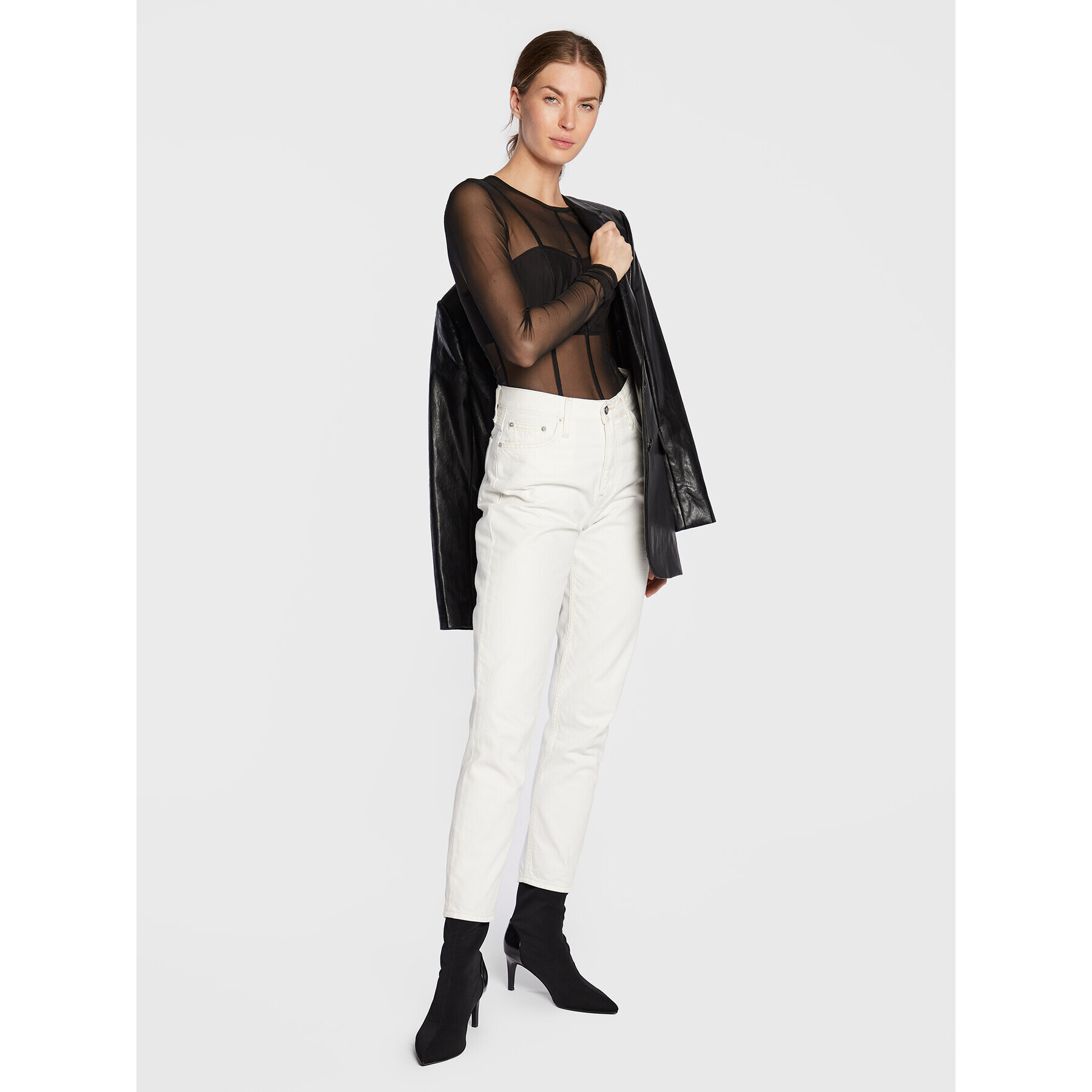 Calvin Klein Jeans Боди J20J220472 Черен Slim Fit - Pepit.bg