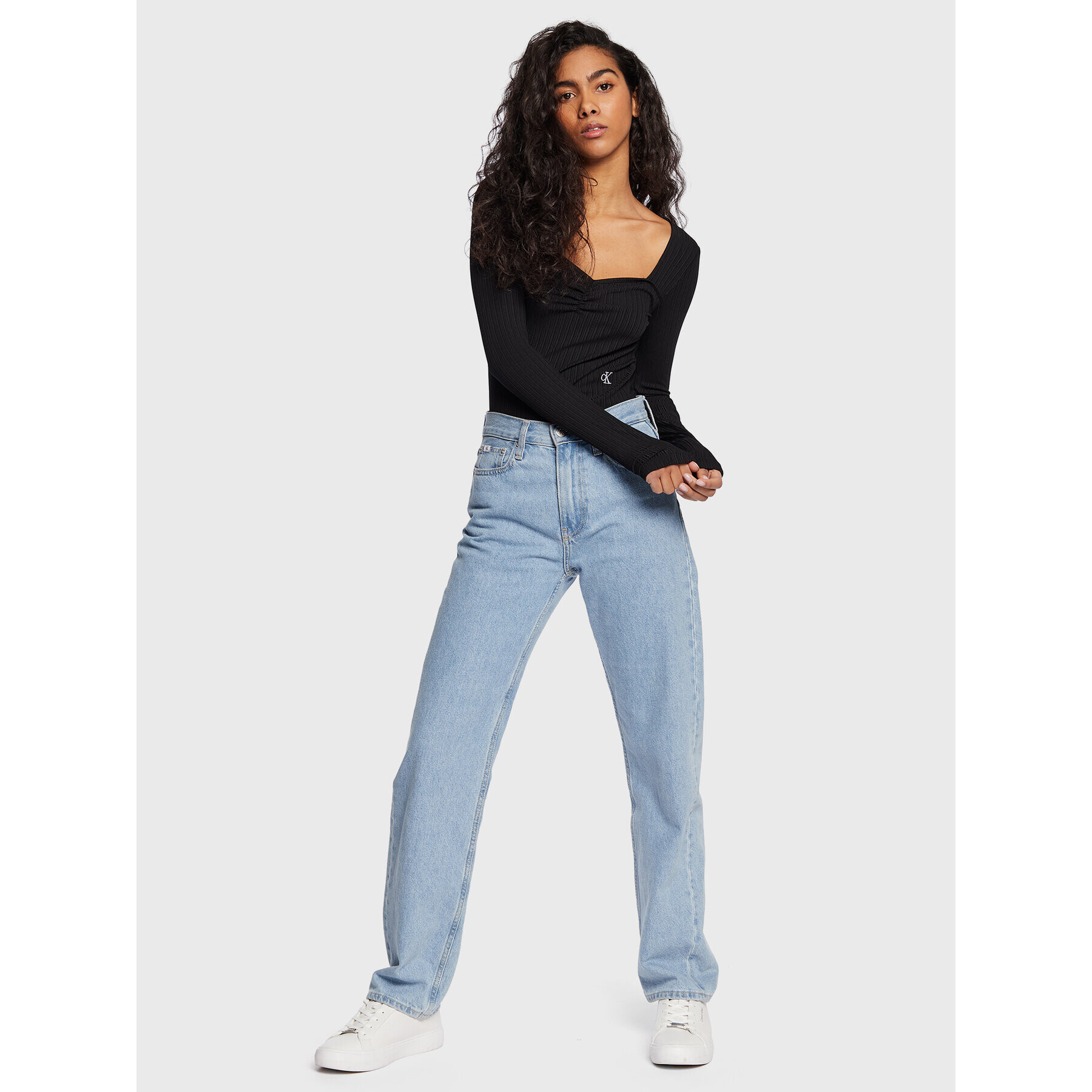Calvin Klein Jeans Боди J20J220816 Черен Slim Fit - Pepit.bg