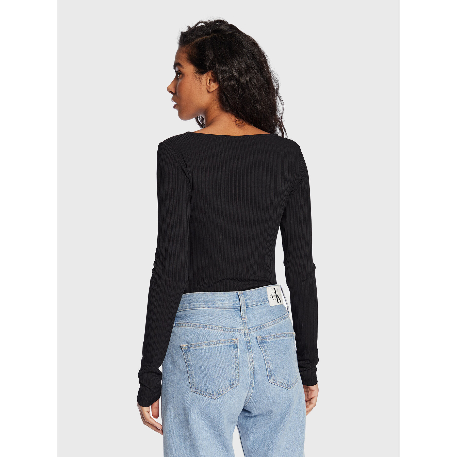 Calvin Klein Jeans Боди J20J220816 Черен Slim Fit - Pepit.bg