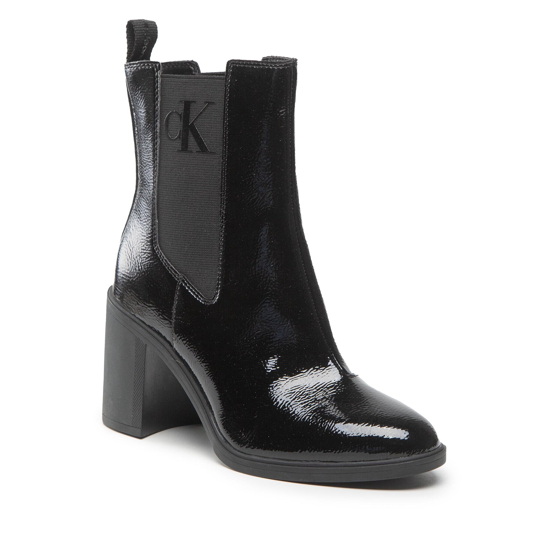 Calvin Klein Jeans Боти Block Heel Boot Naplak YW0YW00856 Черен - Pepit.bg