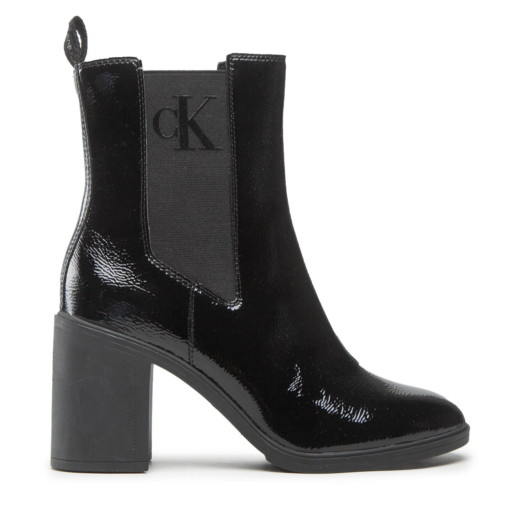 Calvin Klein Jeans Боти Block Heel Boot Naplak YW0YW00856 Черен - Pepit.bg