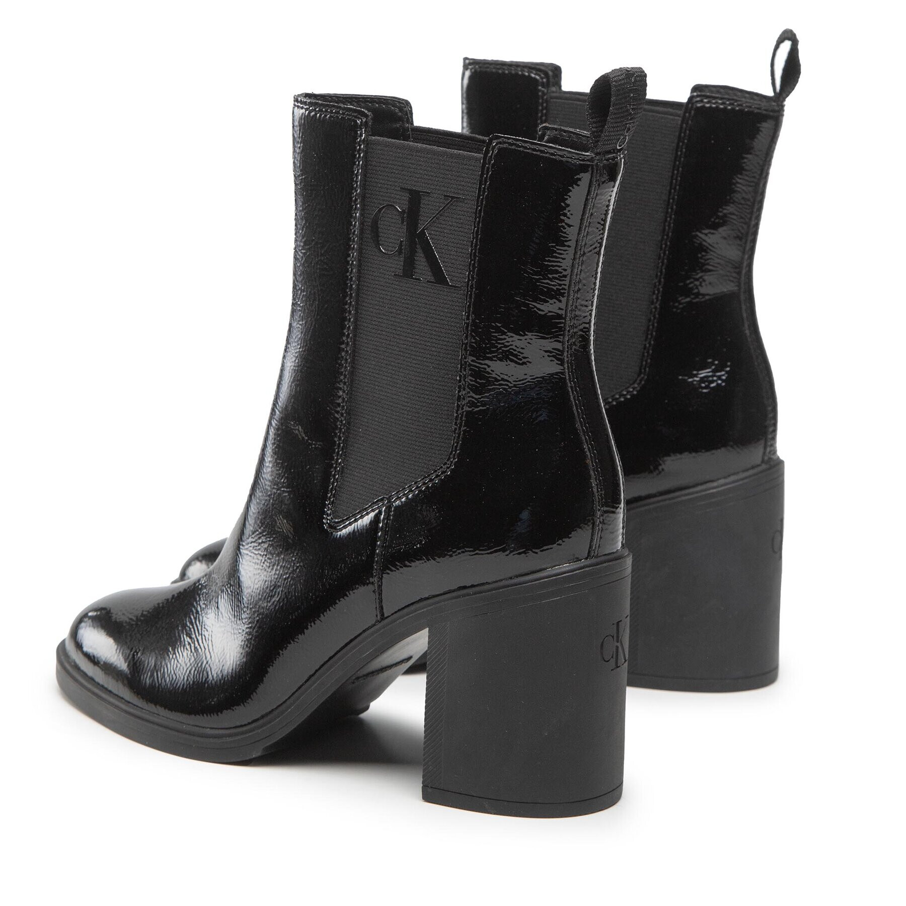 Calvin Klein Jeans Боти Block Heel Boot Naplak YW0YW00856 Черен - Pepit.bg