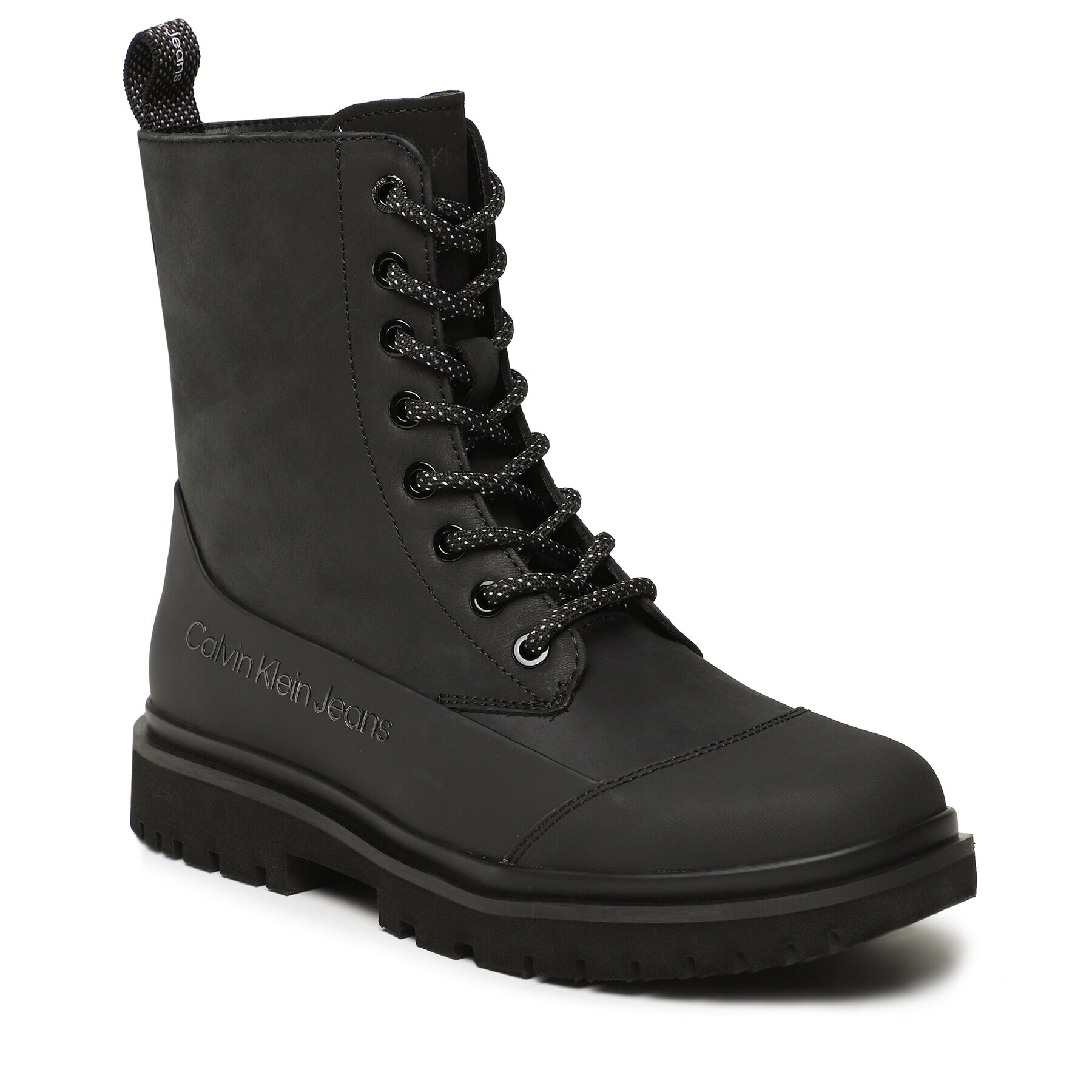 Calvin Klein Jeans Боти Chunky Combat Laceup Boot Rub YW0YW01066 Черен - Pepit.bg