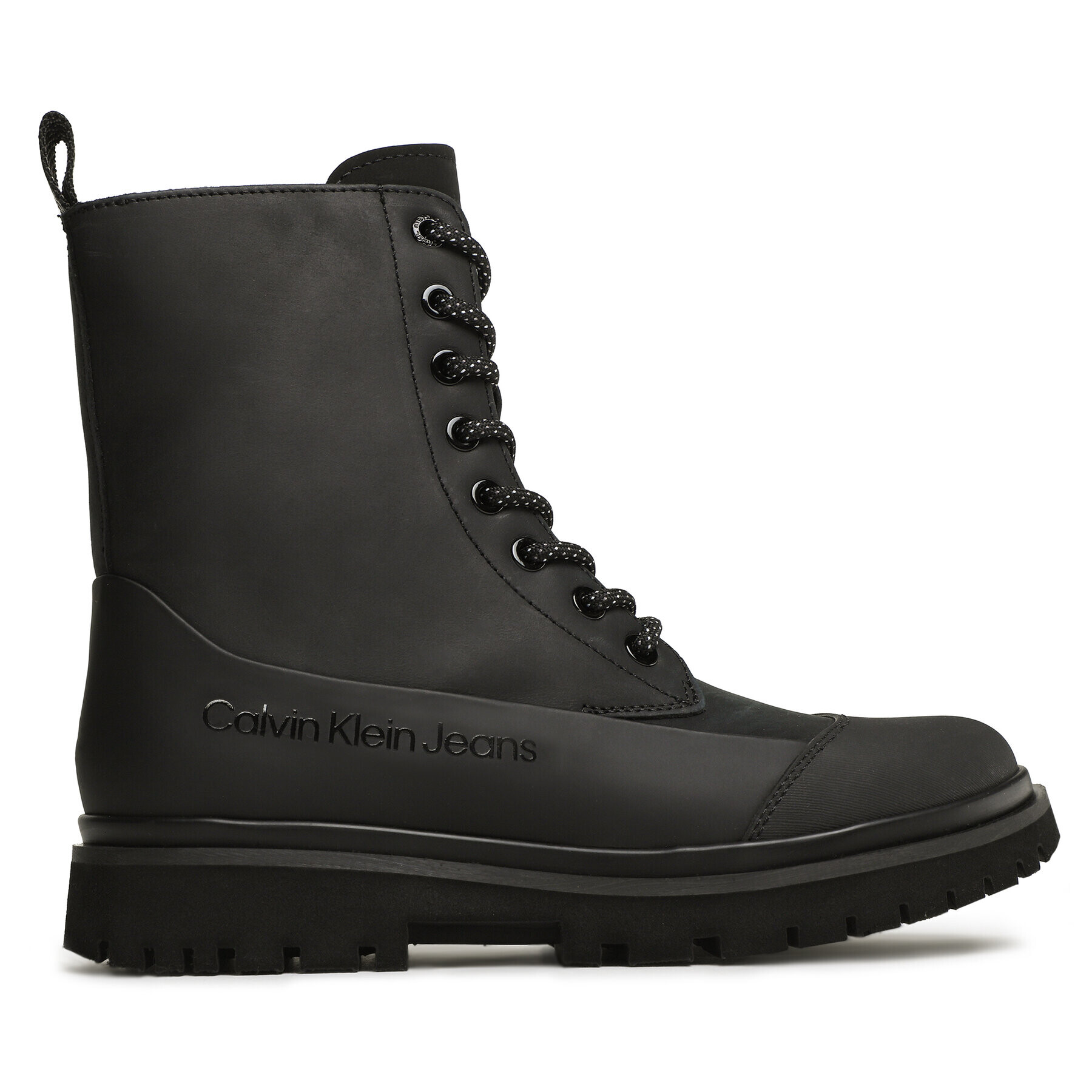 Calvin Klein Jeans Боти Chunky Combat Laceup Boot Rub YW0YW01066 Черен - Pepit.bg