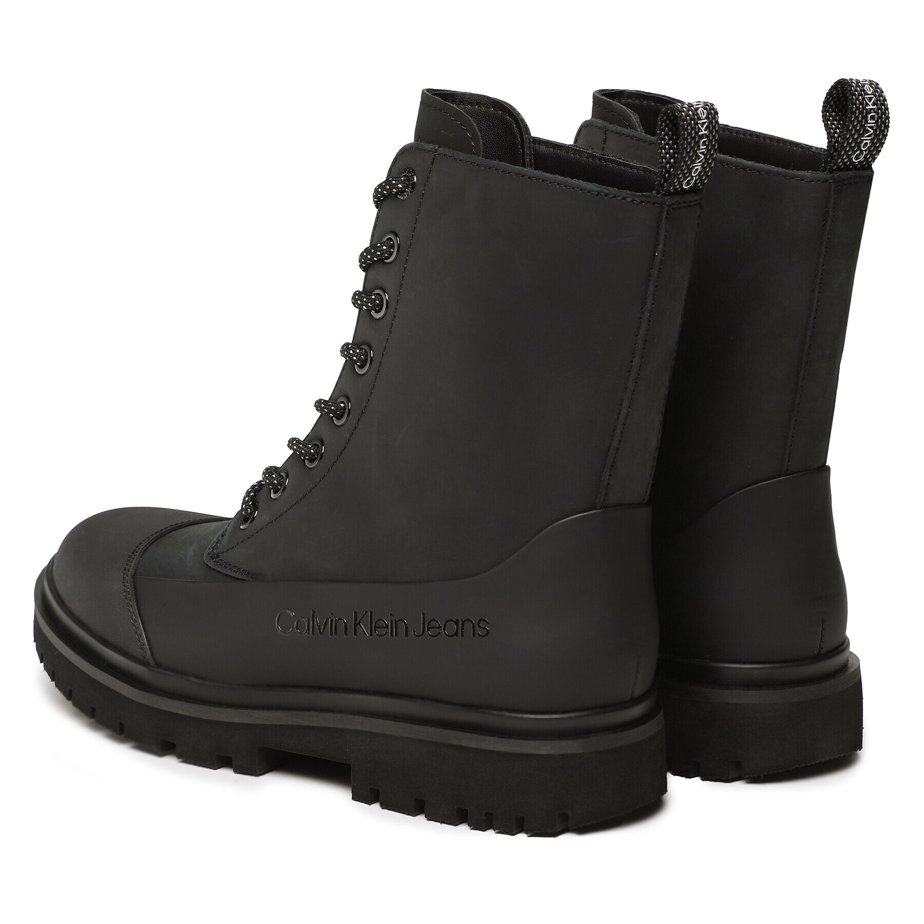 Calvin Klein Jeans Боти Chunky Combat Laceup Boot Rub YW0YW01066 Черен - Pepit.bg