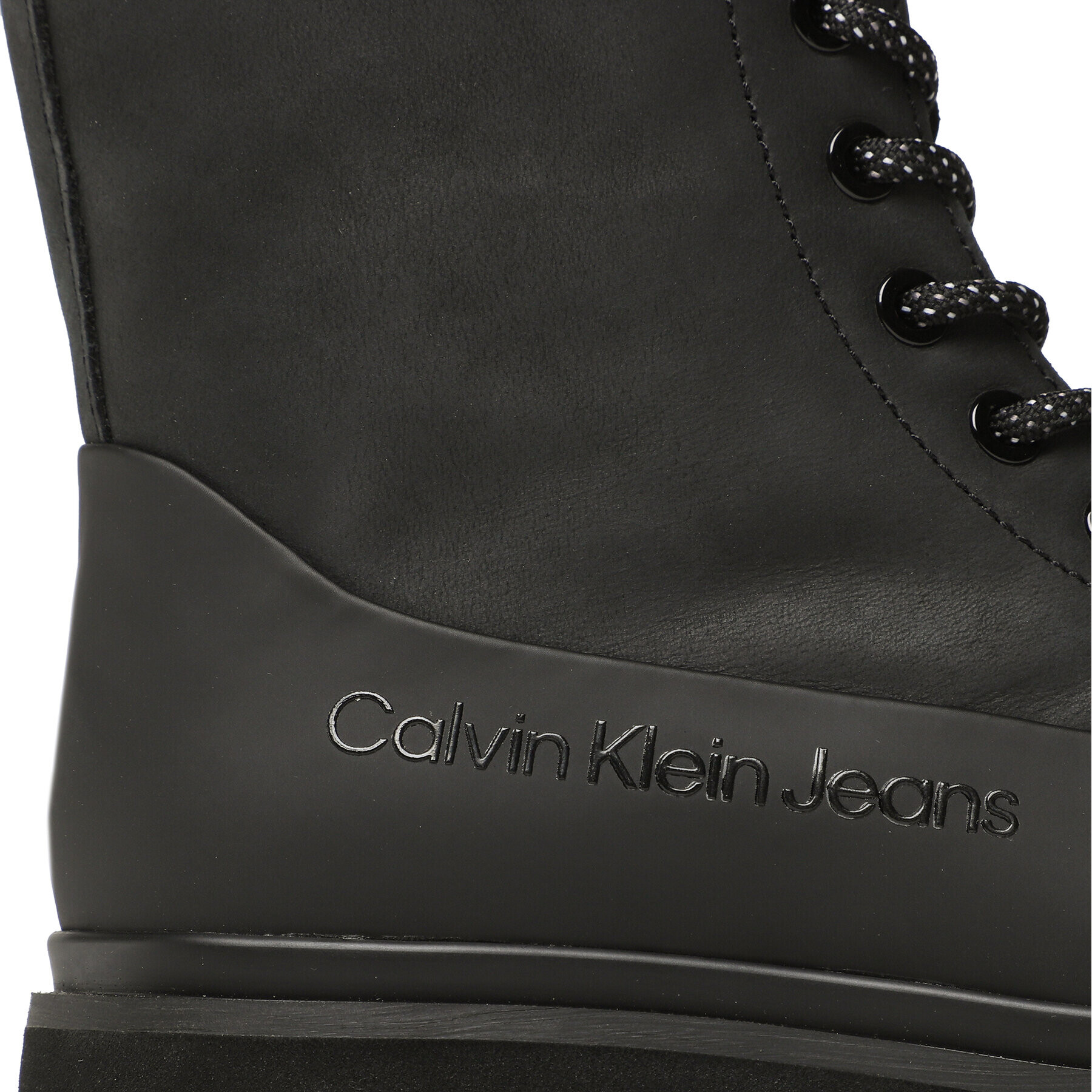 Calvin Klein Jeans Боти Chunky Combat Laceup Boot Rub YW0YW01066 Черен - Pepit.bg