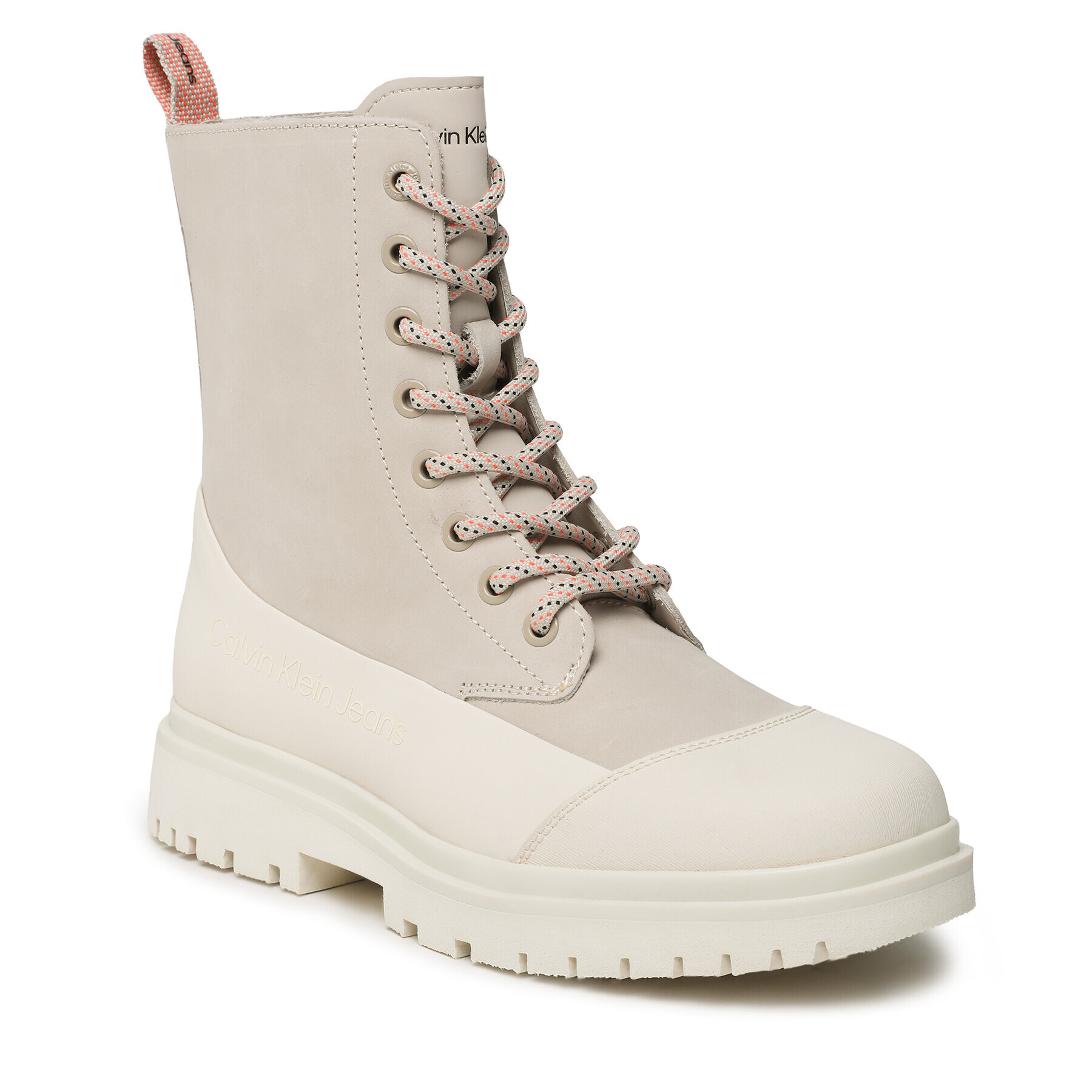 Calvin Klein Jeans Боти Chunky Combat Laceup Boot Rub YW0YW01066 Сив - Pepit.bg