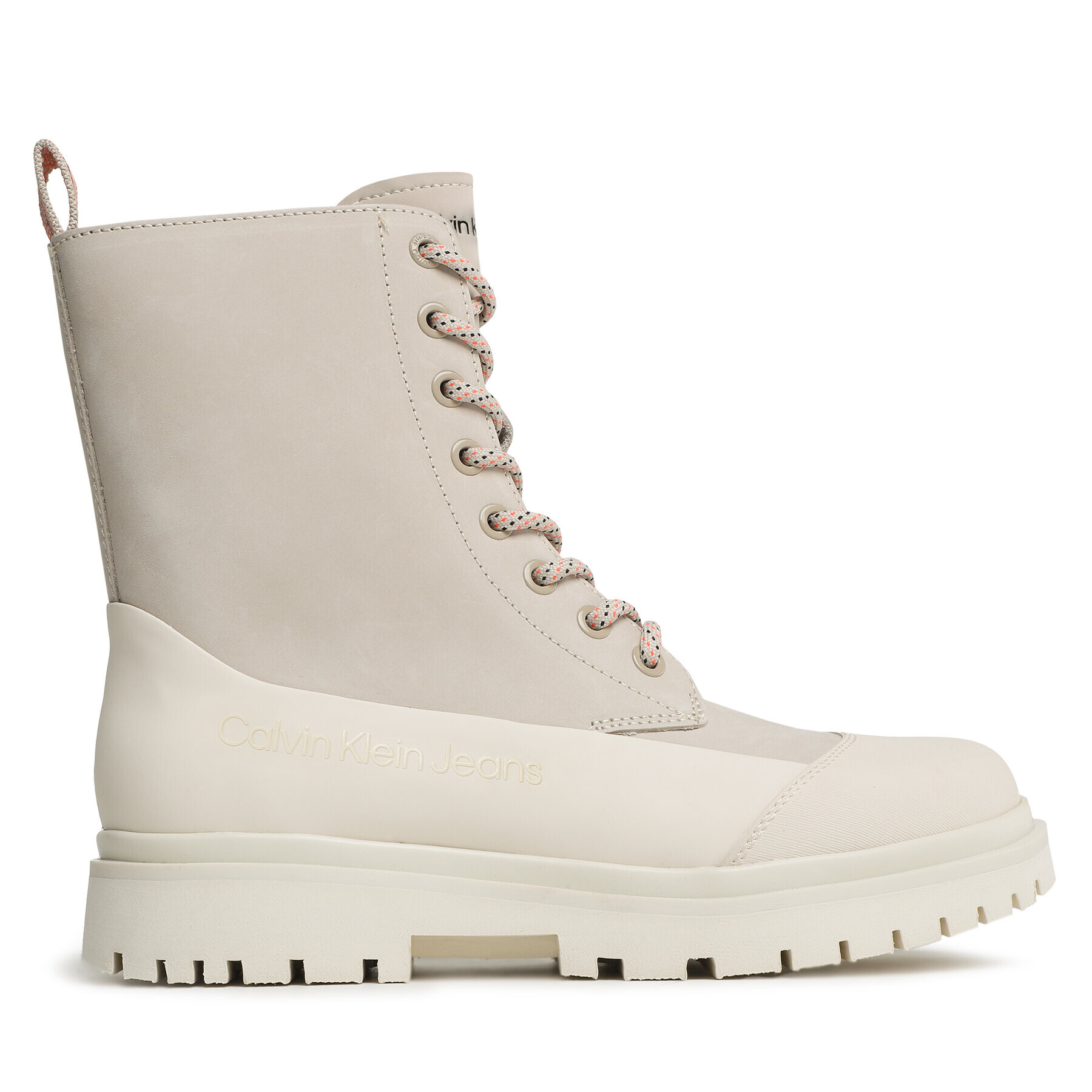 Calvin Klein Jeans Боти Chunky Combat Laceup Boot Rub YW0YW01066 Сив - Pepit.bg