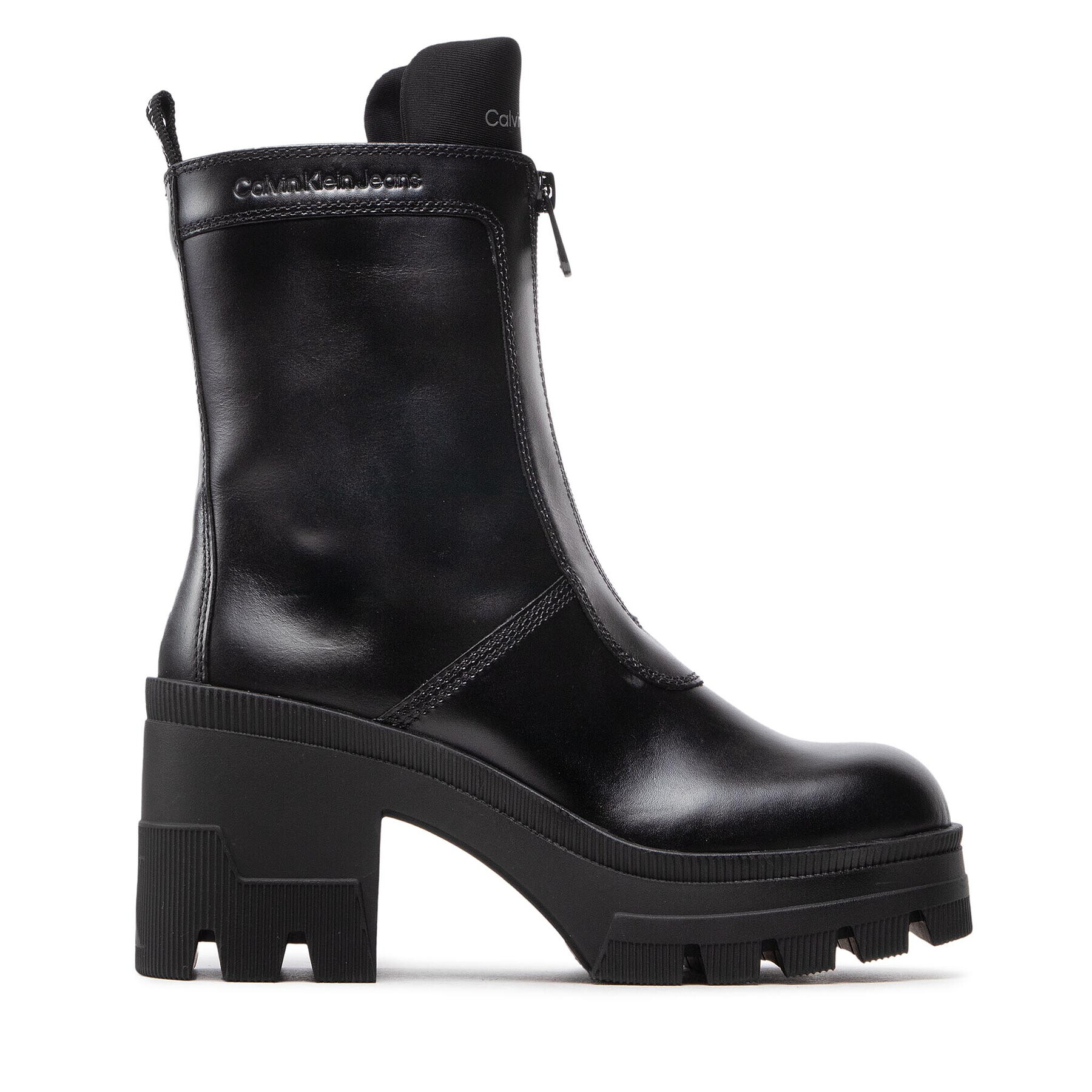 Calvin Klein Jeans Боти Chunky Heeled Boot W/Zip YW0YW00728 Черен - Pepit.bg