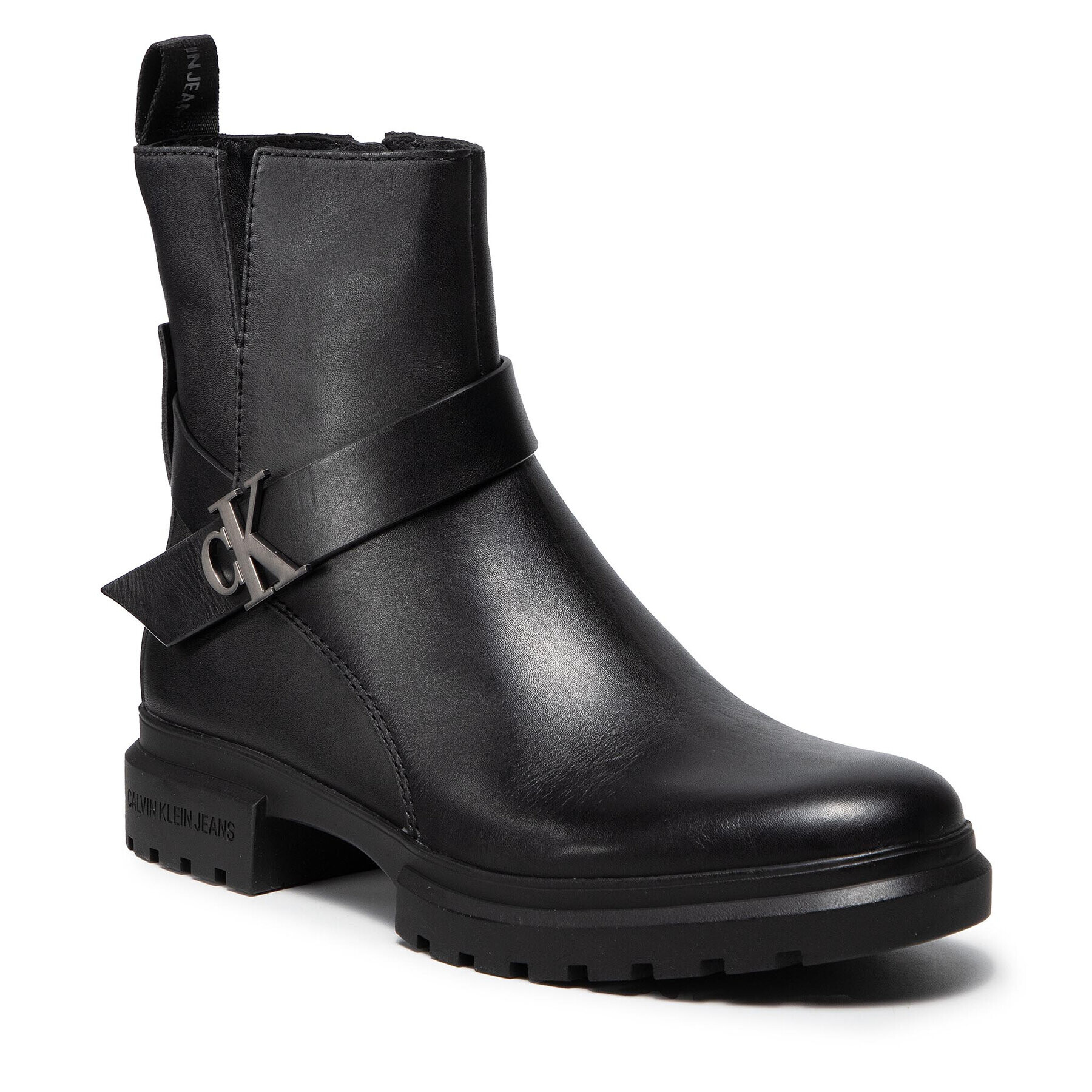 Calvin Klein Jeans Боти Cleated Mid Boot W Buckle YW0YW00420 Черен - Pepit.bg