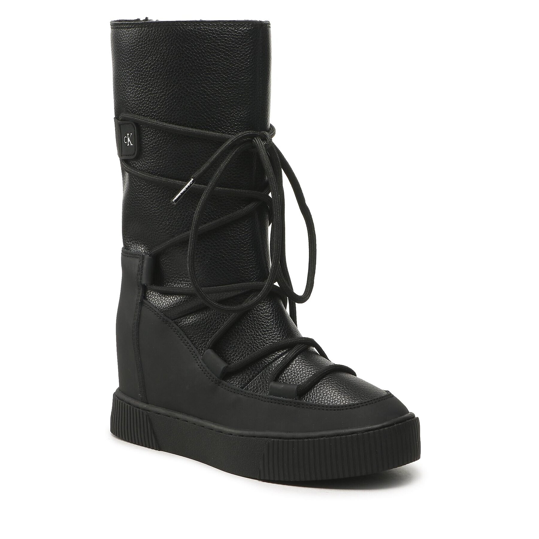 Calvin Klein Jeans Боти Hidden Wedge Cupsole Snow Boot YW0YW00772 Черен - Pepit.bg