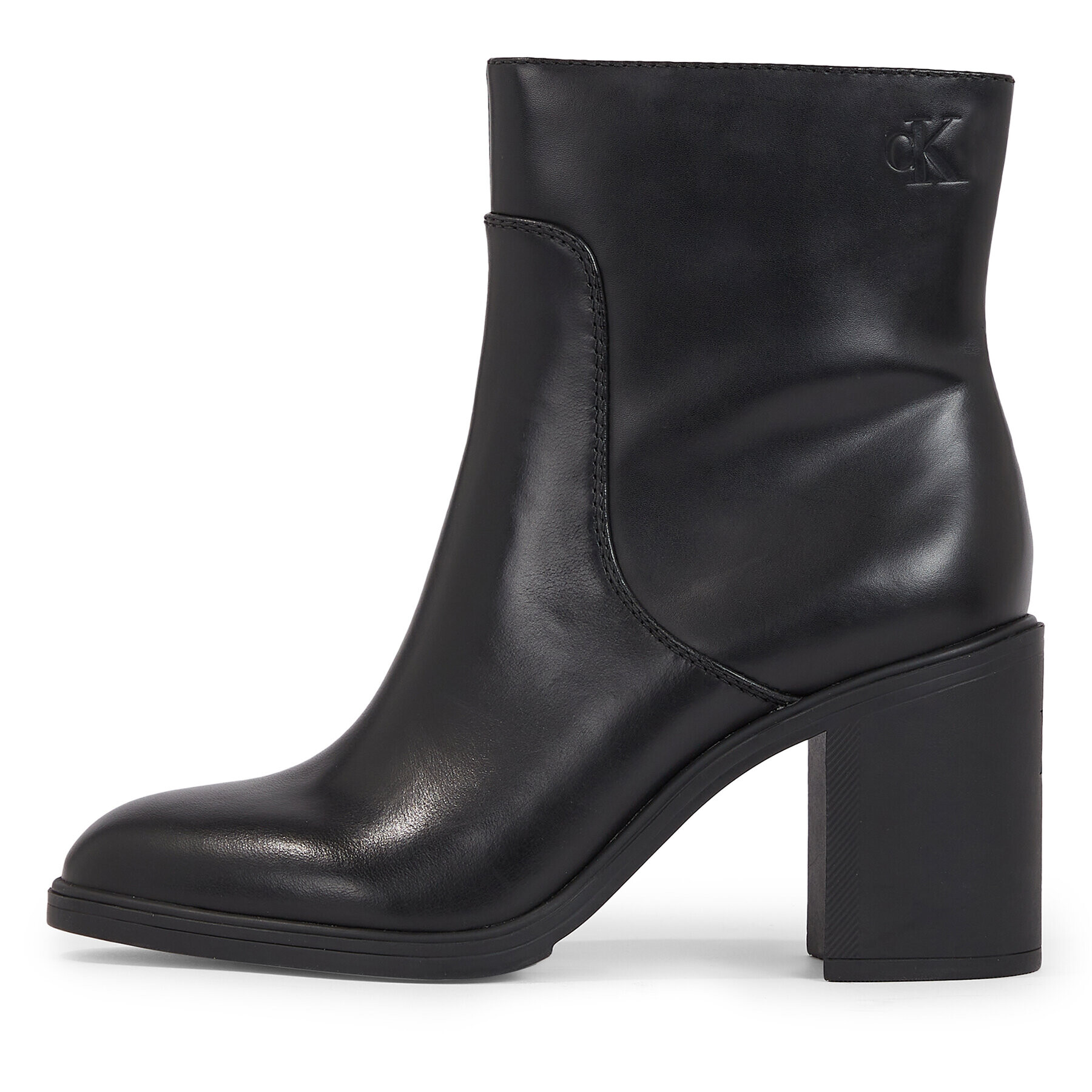 Calvin Klein Jeans Боти Mid Block Heel Boot Lth Wn YW0YW01259 Черен - Pepit.bg