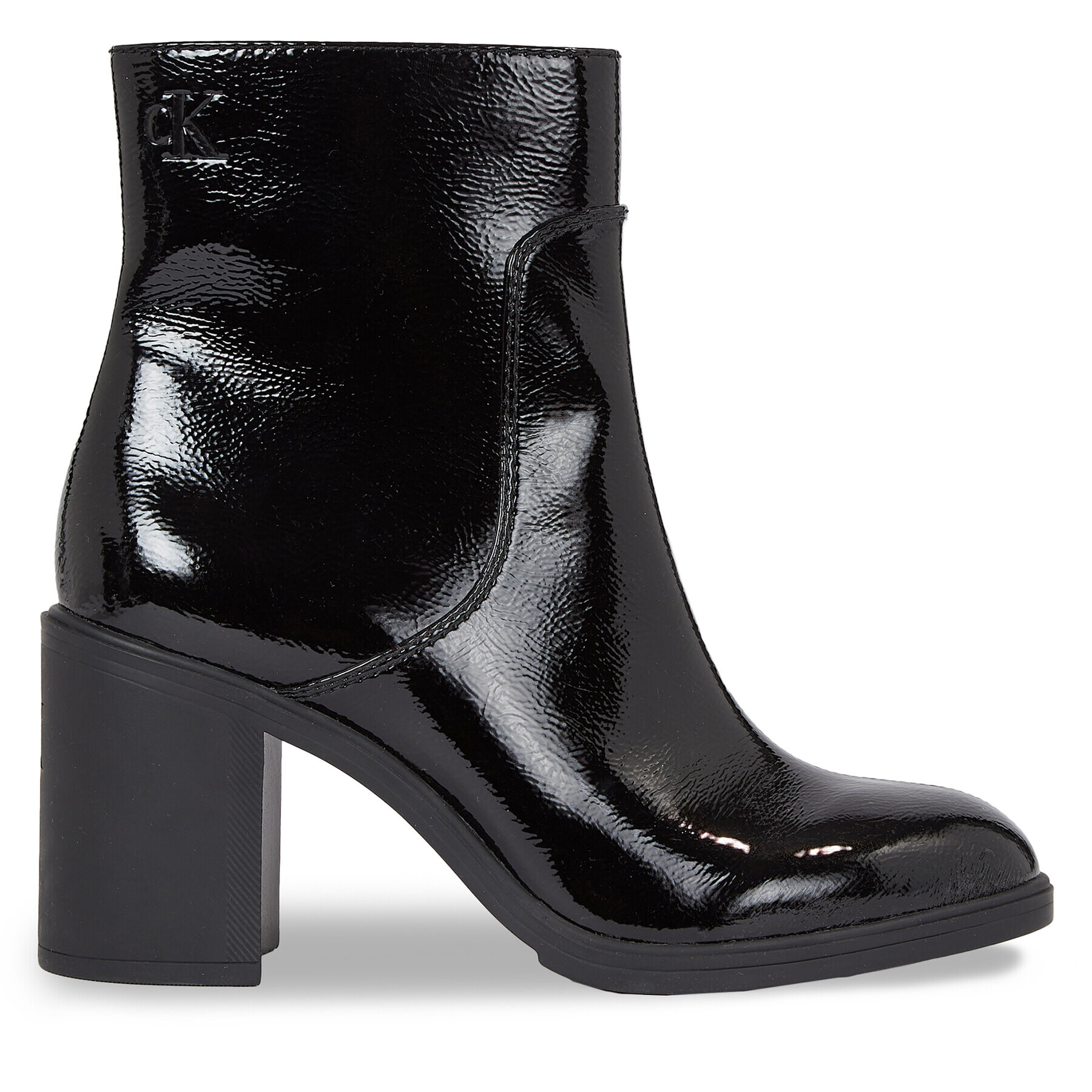 Calvin Klein Jeans Боти Mid Block Heel Boot Naplak Wn YW0YW01258 Черен - Pepit.bg