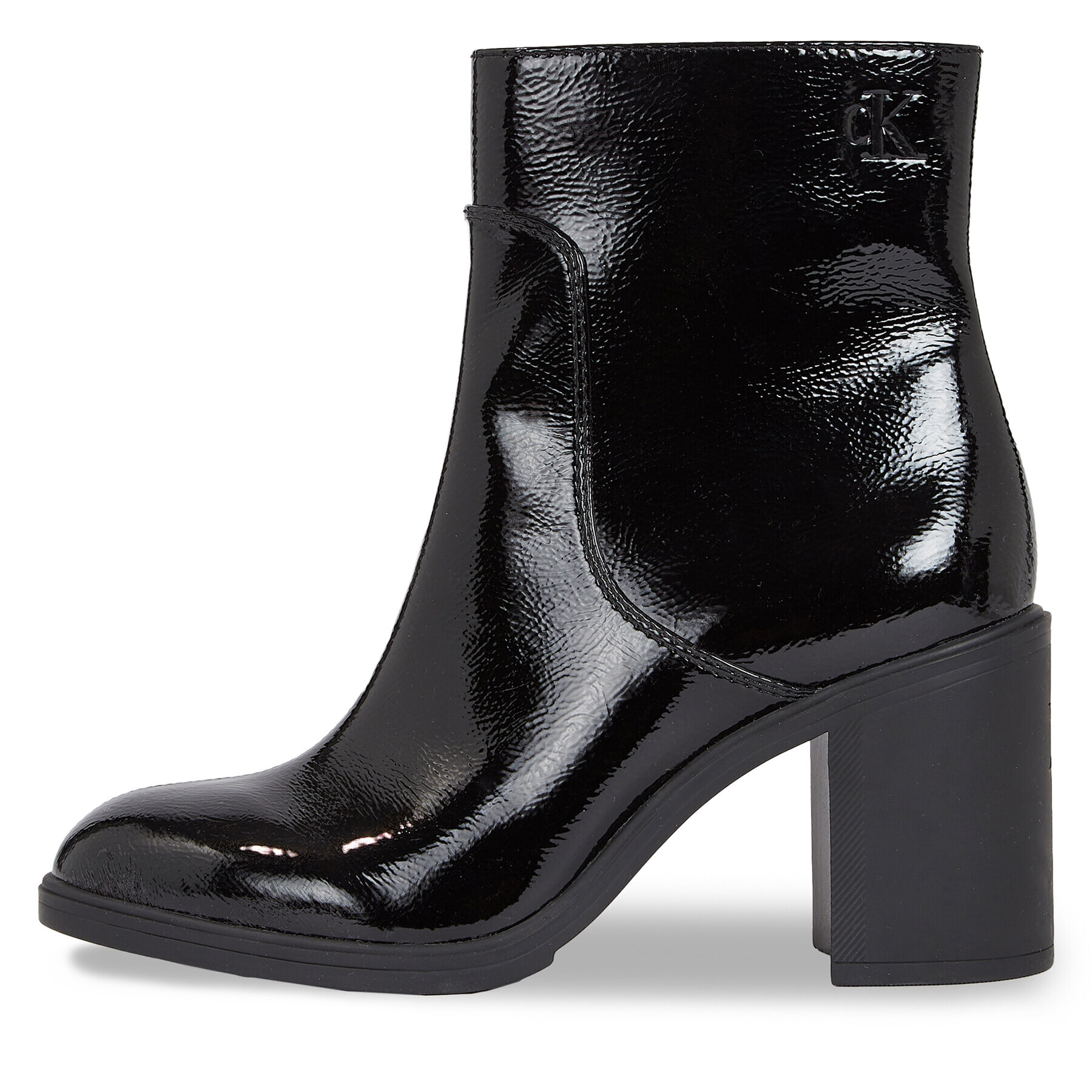 Calvin Klein Jeans Боти Mid Block Heel Boot Naplak Wn YW0YW01258 Черен - Pepit.bg