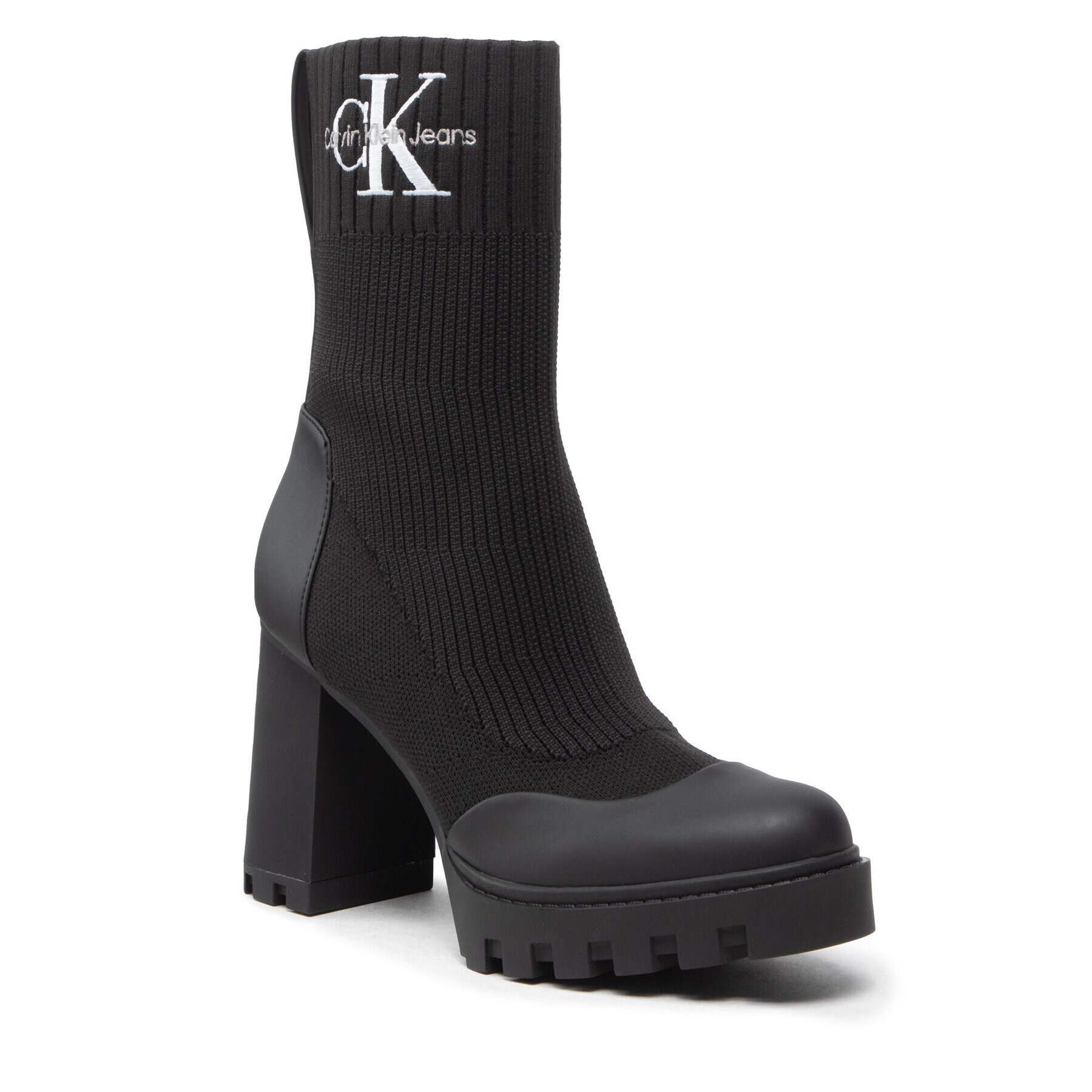 Calvin Klein Jeans Боти Platform Boot Sock YW0YW00726 Черен - Pepit.bg
