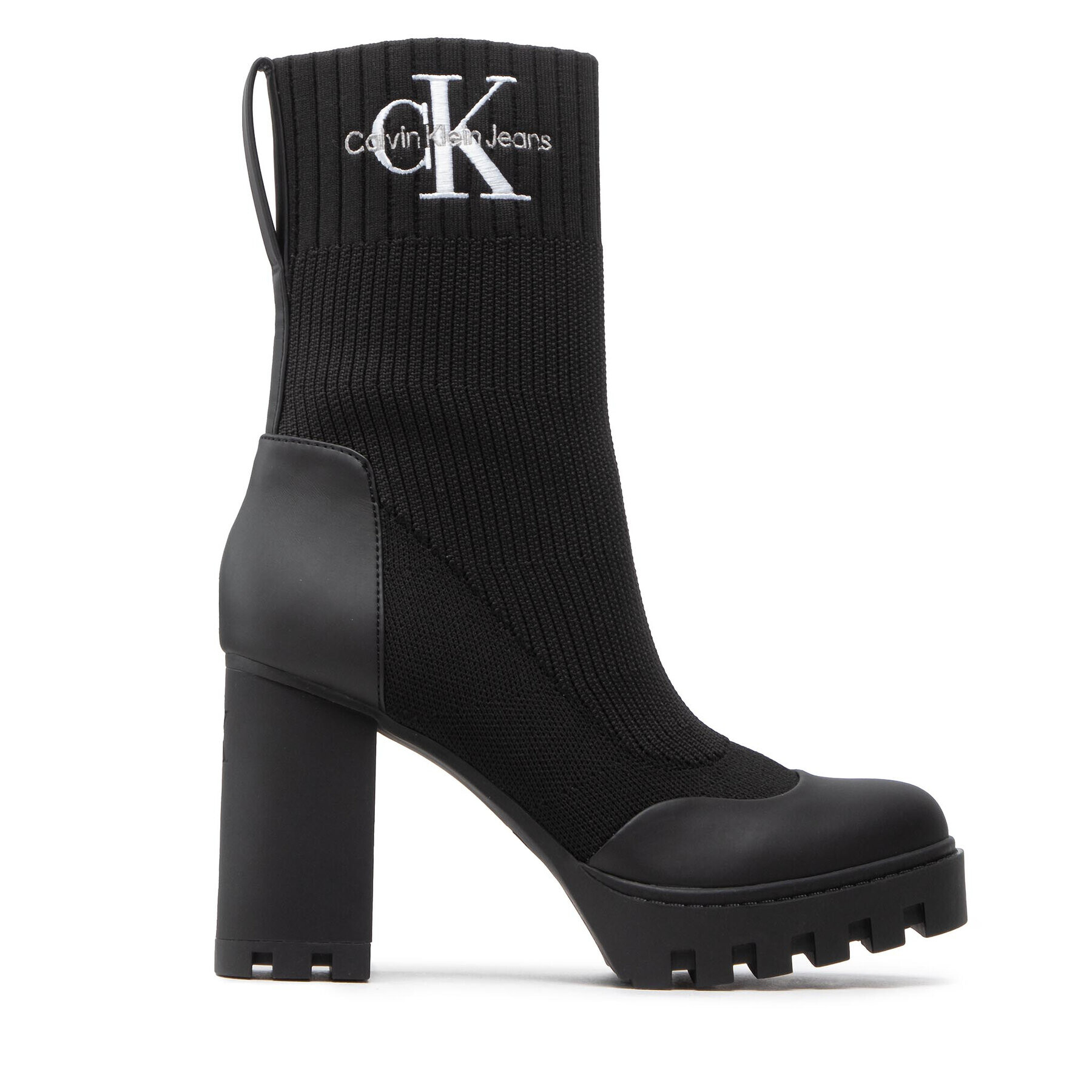 Calvin Klein Jeans Боти Platform Boot Sock YW0YW00726 Черен - Pepit.bg