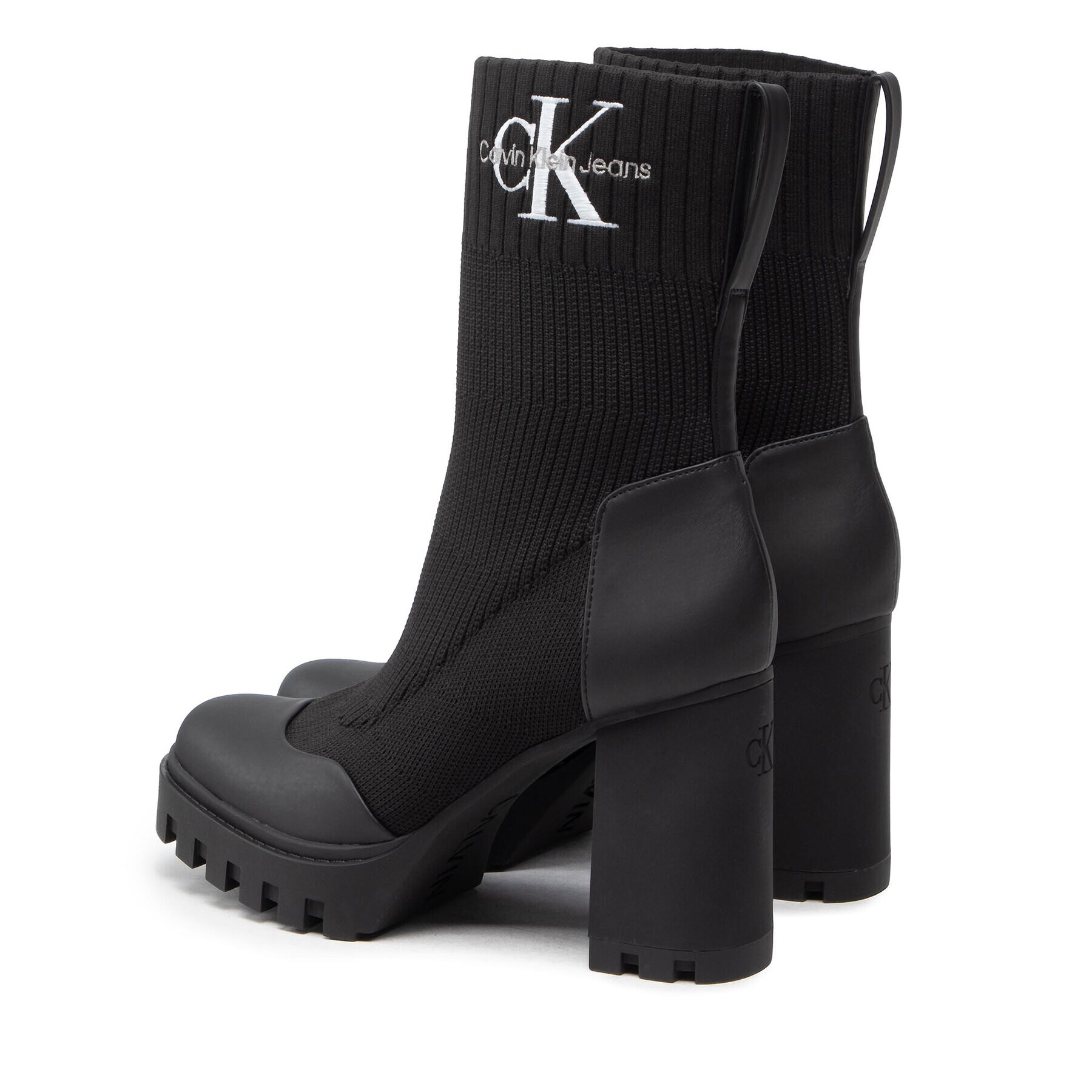 Calvin Klein Jeans Боти Platform Boot Sock YW0YW00726 Черен - Pepit.bg
