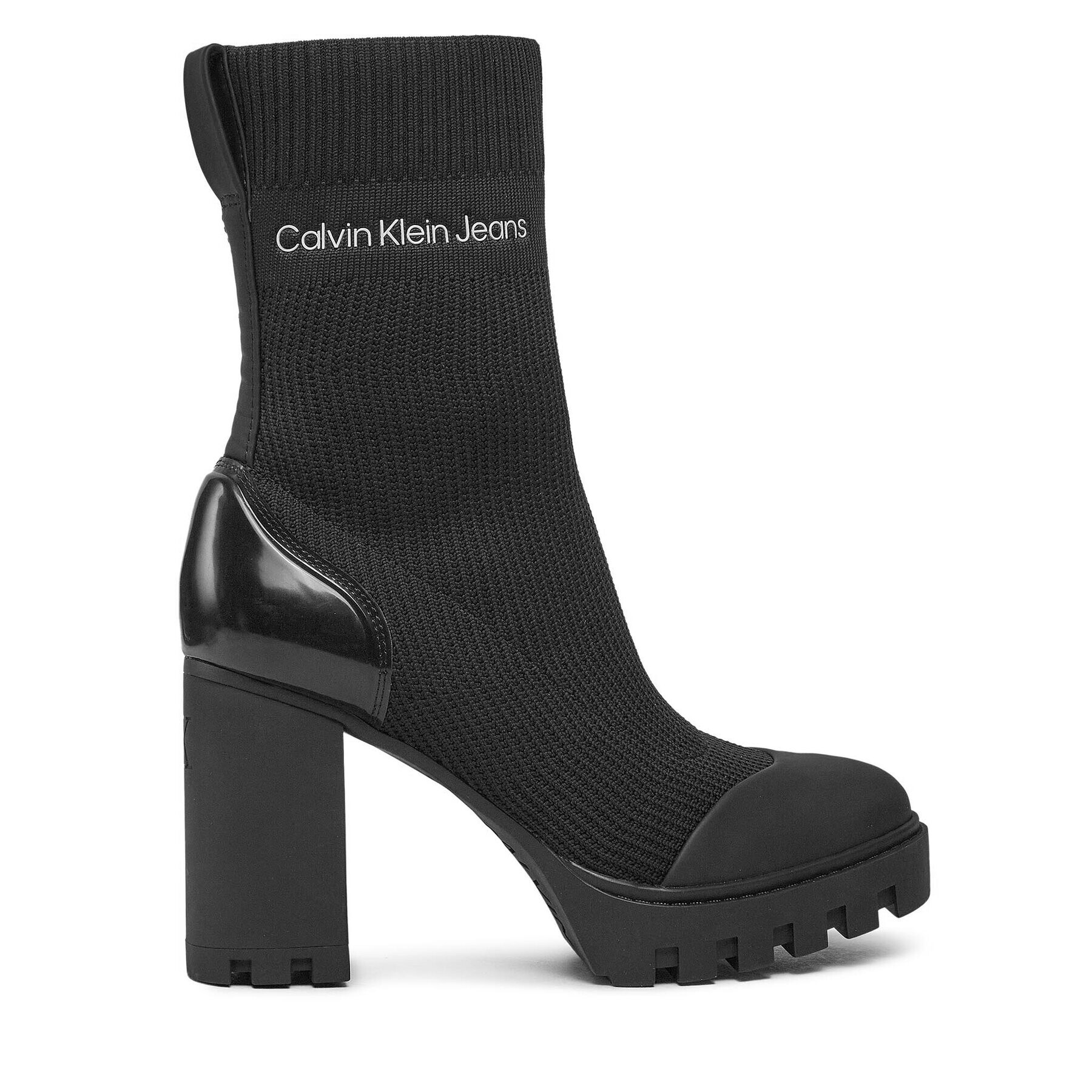 Calvin Klein Jeans Боти Platform Knit Sock Knit Wn YW0YW01196 Черен - Pepit.bg