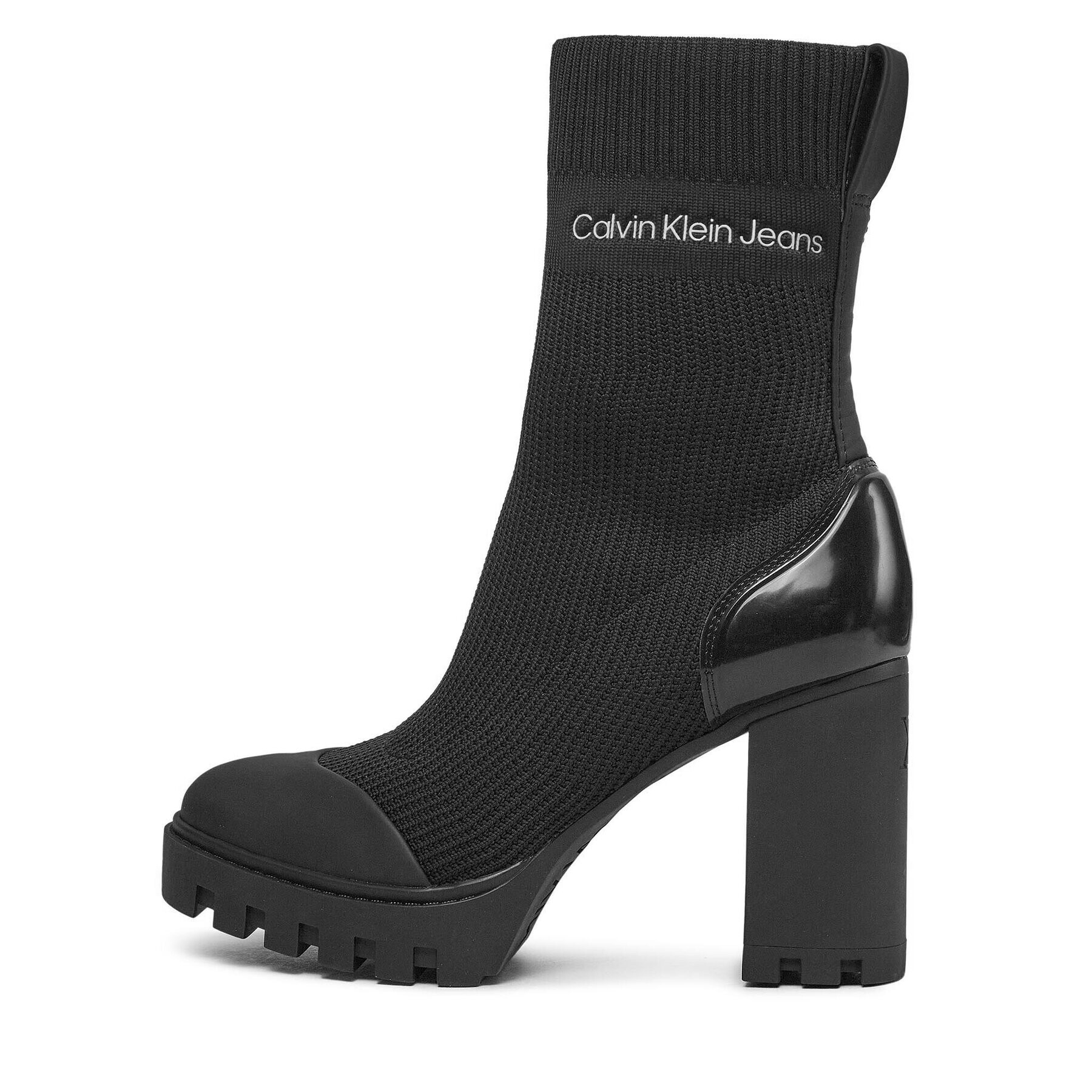 Calvin Klein Jeans Боти Platform Knit Sock Knit Wn YW0YW01196 Черен - Pepit.bg