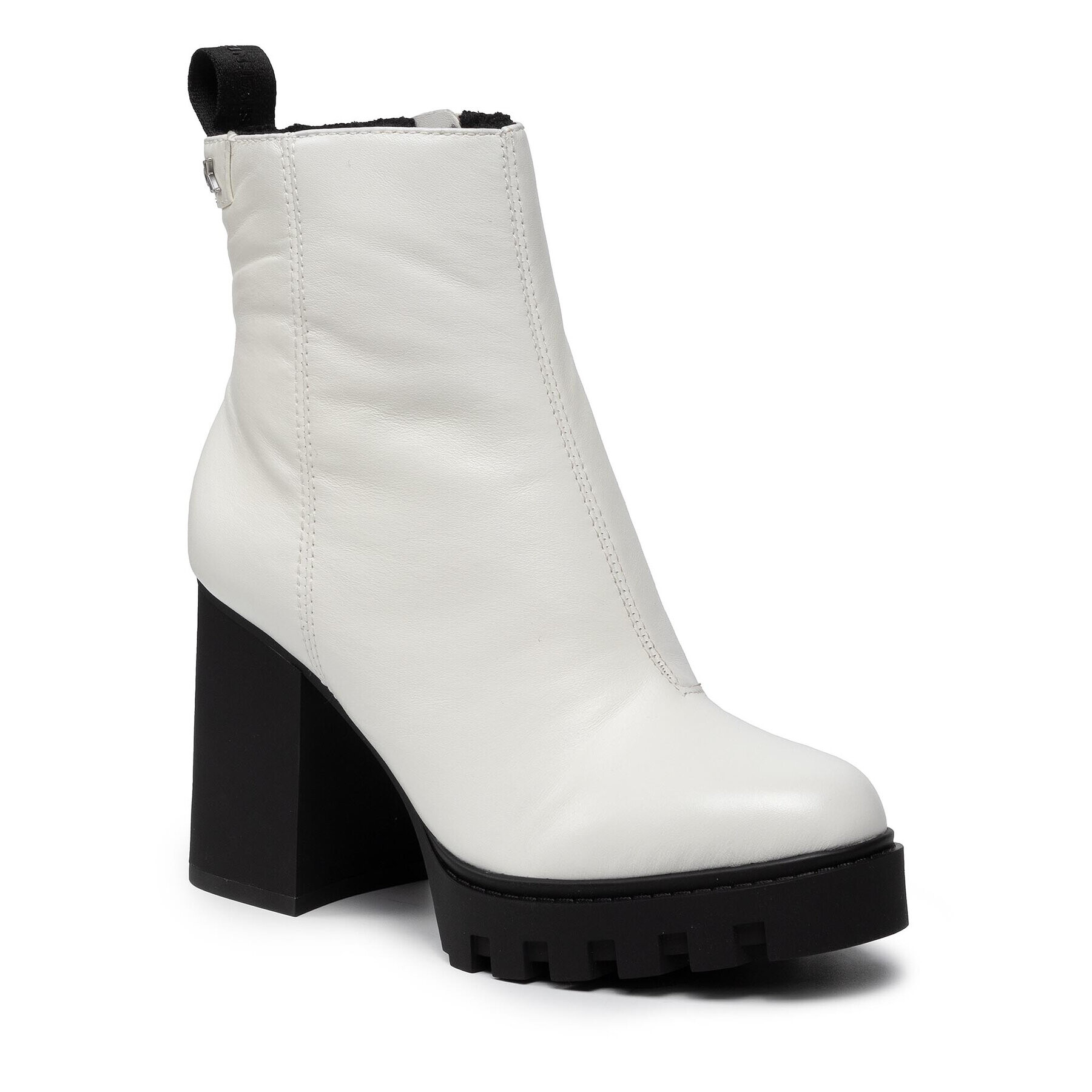 Calvin Klein Jeans Боти Platform Mid Boot W Zip 95 YW0YW00415 Бял - Pepit.bg