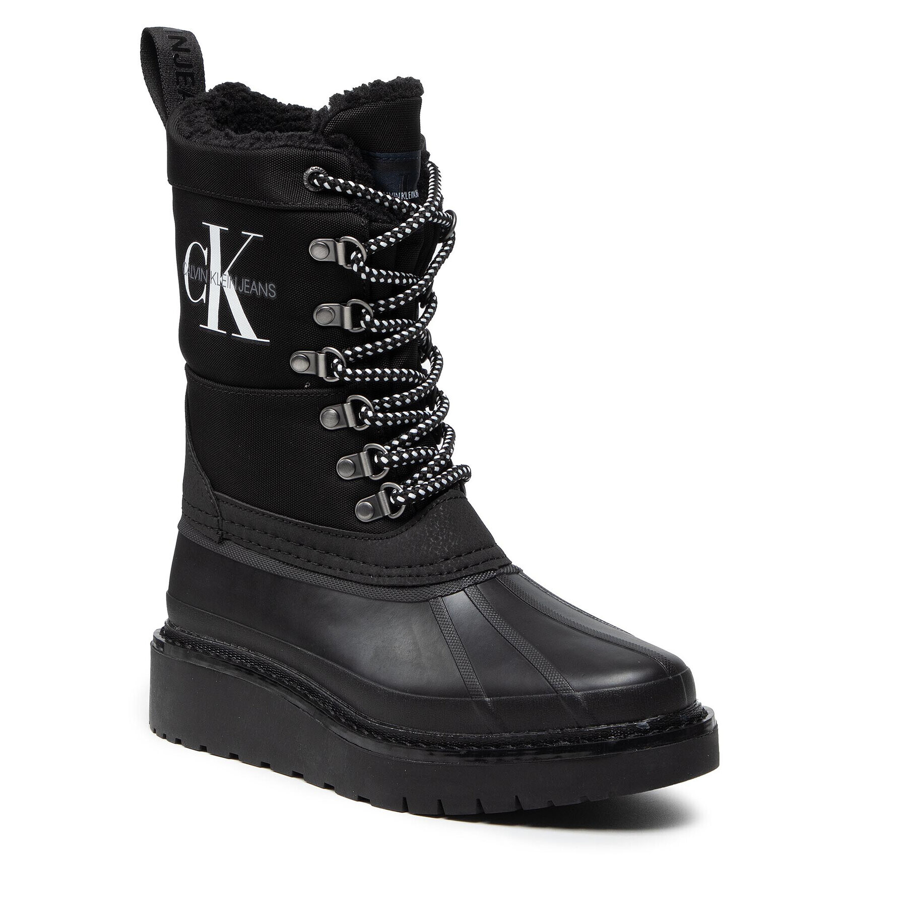 Calvin Klein Jeans Апрески Plus Mid Laceup Rainboot YW0YW00430 Черен - Pepit.bg