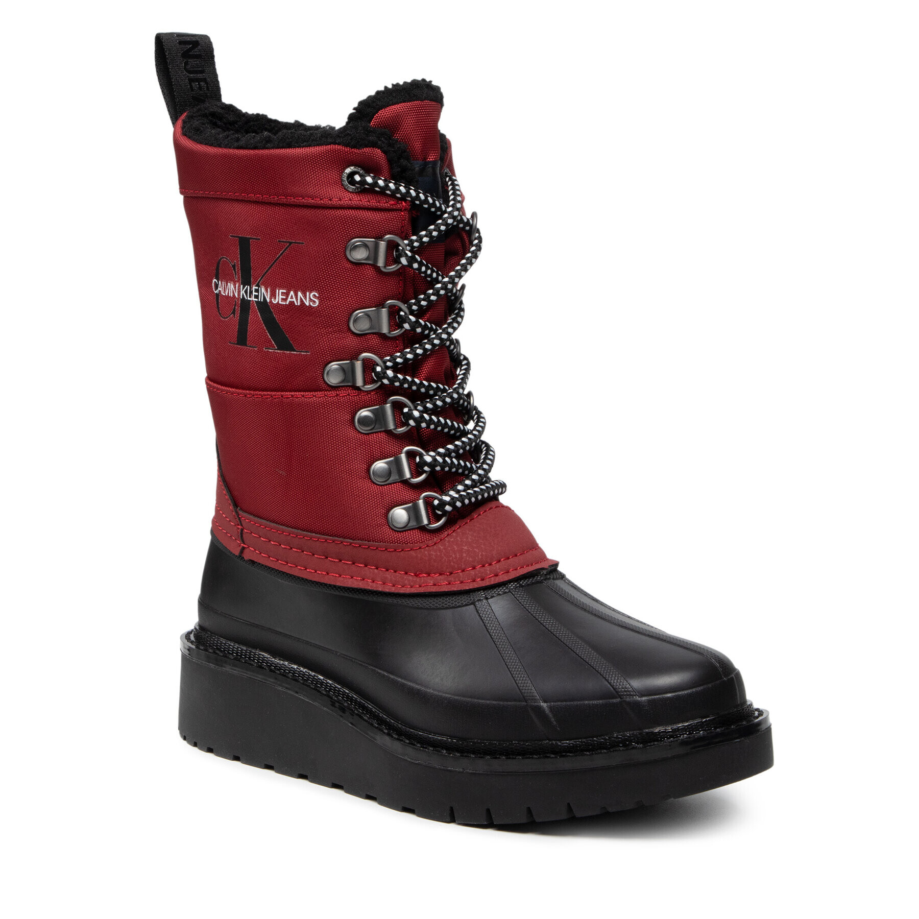 Calvin Klein Jeans Апрески Plus Mid Laceup Rainboot YW0YW00430 Бордо - Pepit.bg
