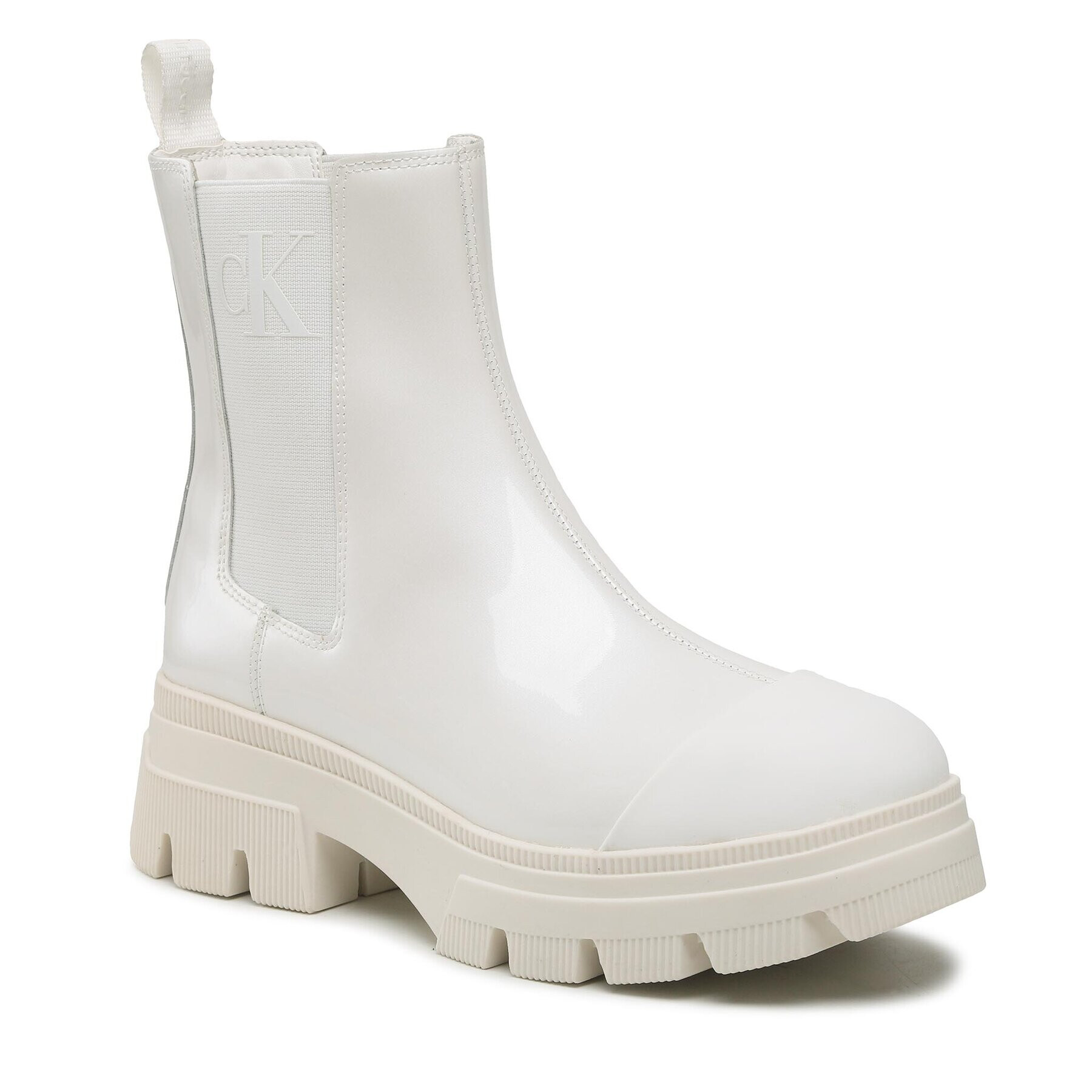 Calvin Klein Jeans Боти тип челси Chunky Comabt Chelsea Boot YW0YW00855 Бял - Pepit.bg