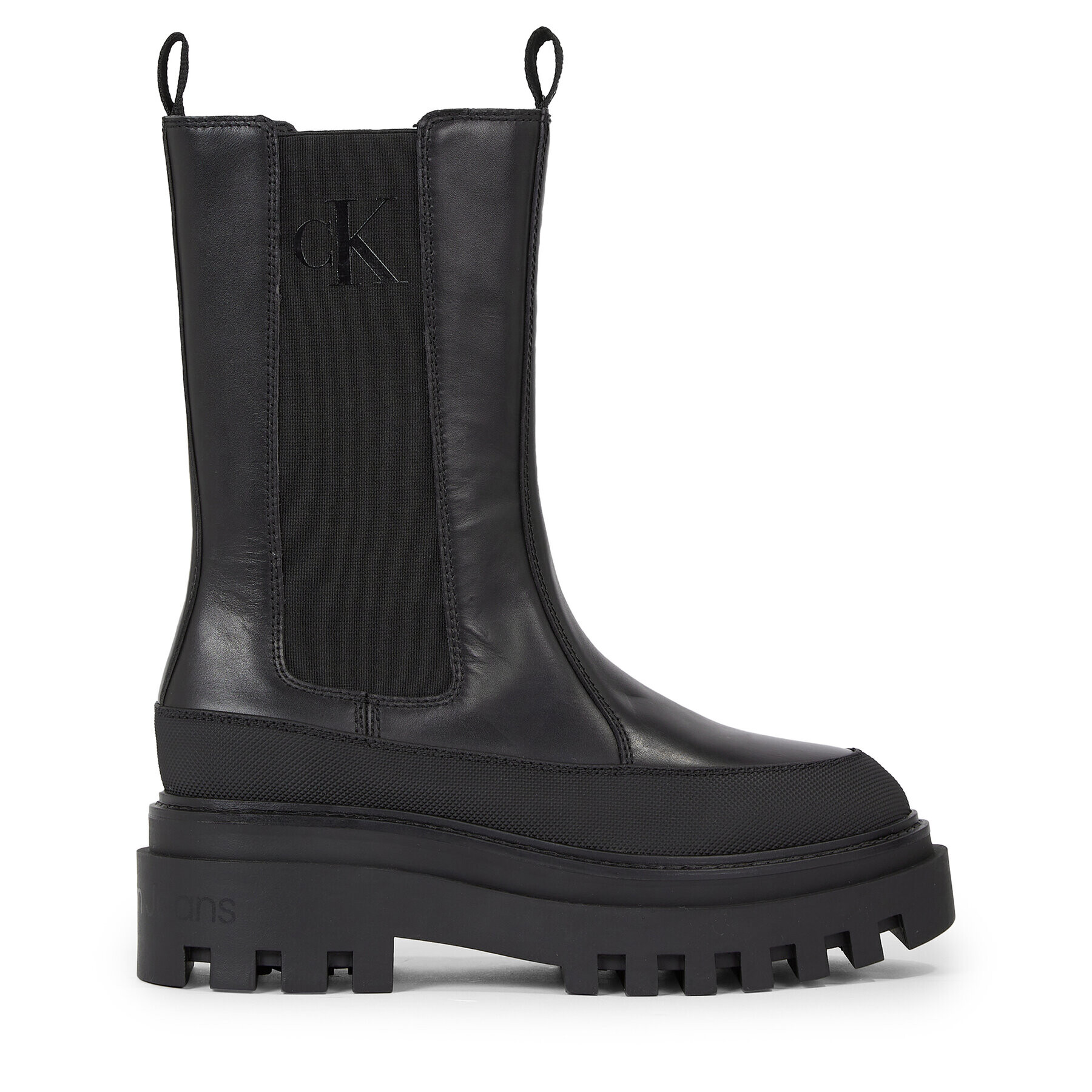 Calvin Klein Jeans Боти тип челси Flatform Chelsea Boot Lth Wn YW0YW01111 Черен - Pepit.bg