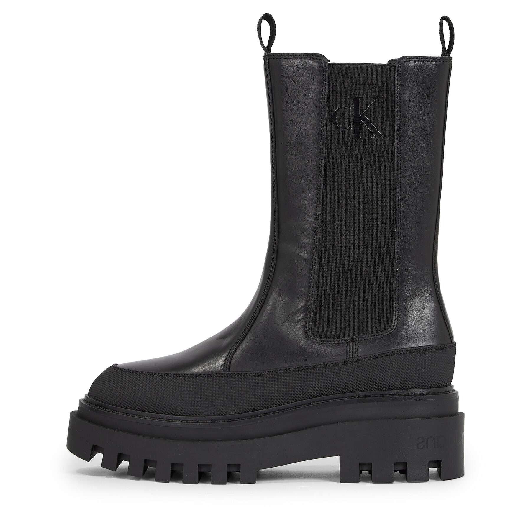 Calvin Klein Jeans Боти тип челси Flatform Chelsea Boot Lth Wn YW0YW01111 Черен - Pepit.bg